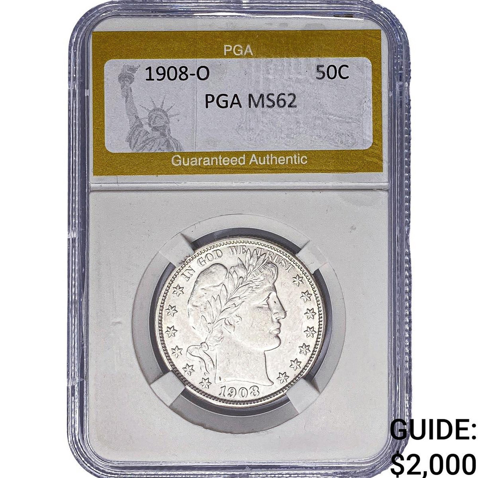 1908-O Barber Half Dollar PGA MS62 (1 of 2)