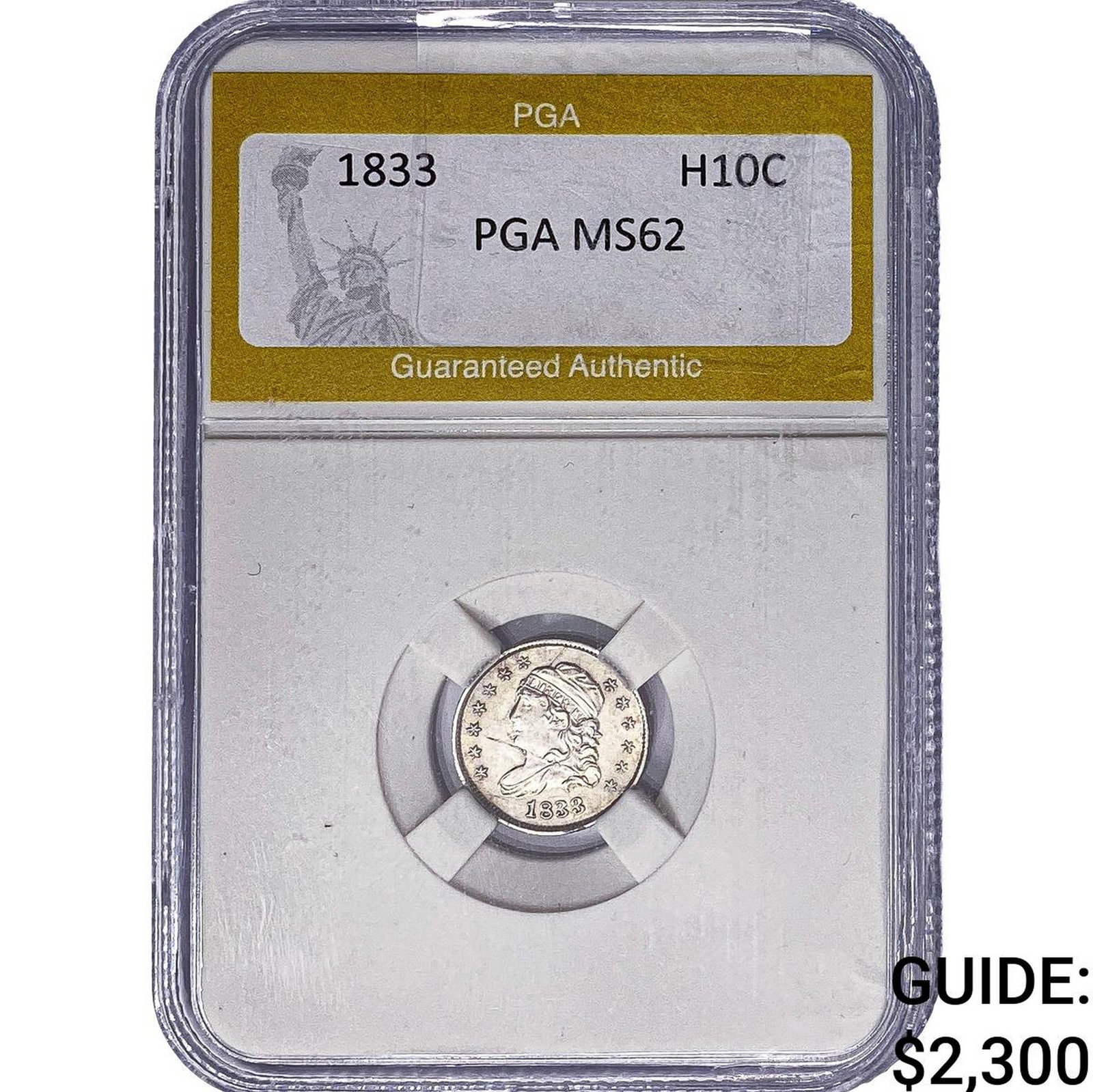 1833 Capped Bust Half Dime PGA MS62 (1 of 2)