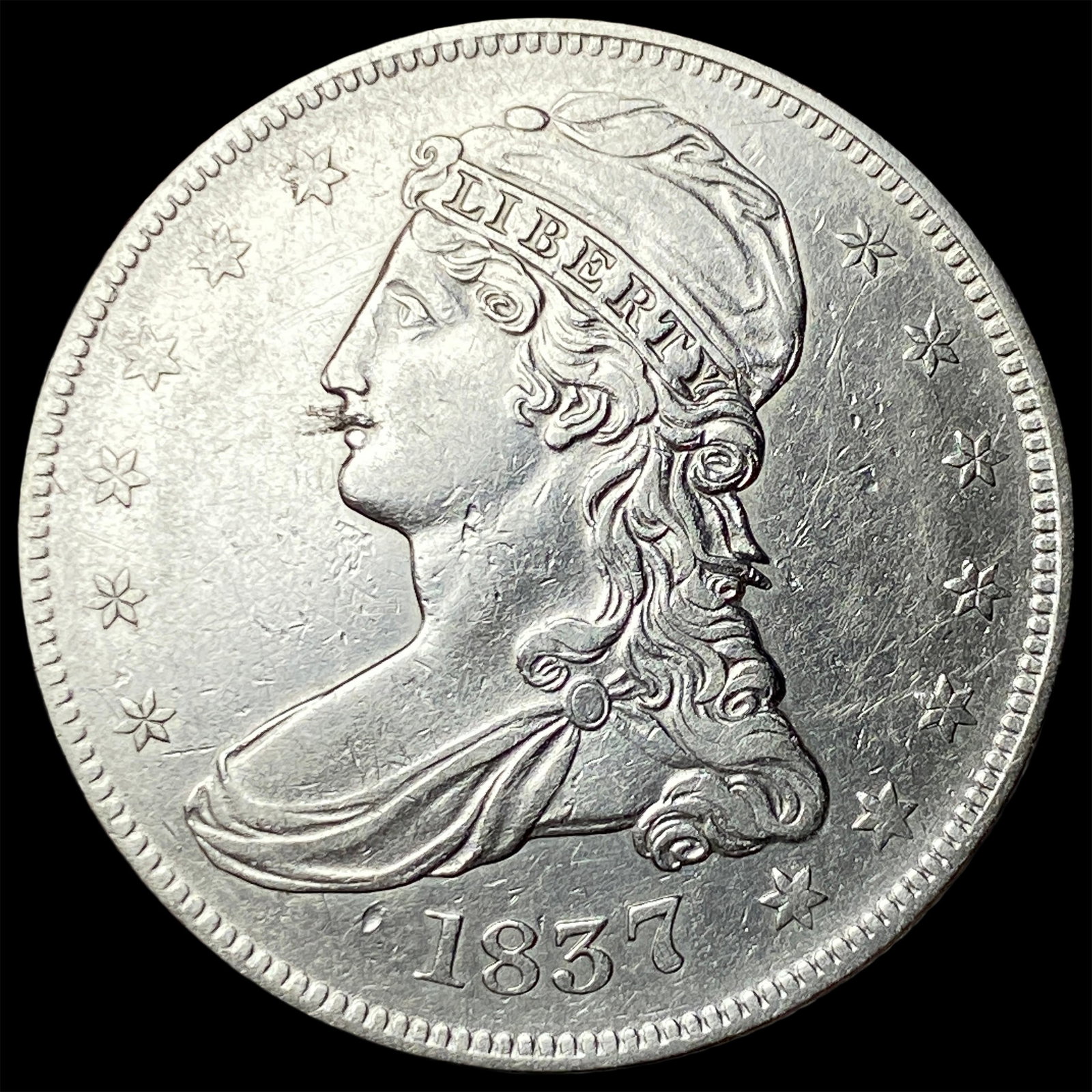 1837 Capped Bust Half Dollar CLOSELY UNCIRCULATED (1 of 2)