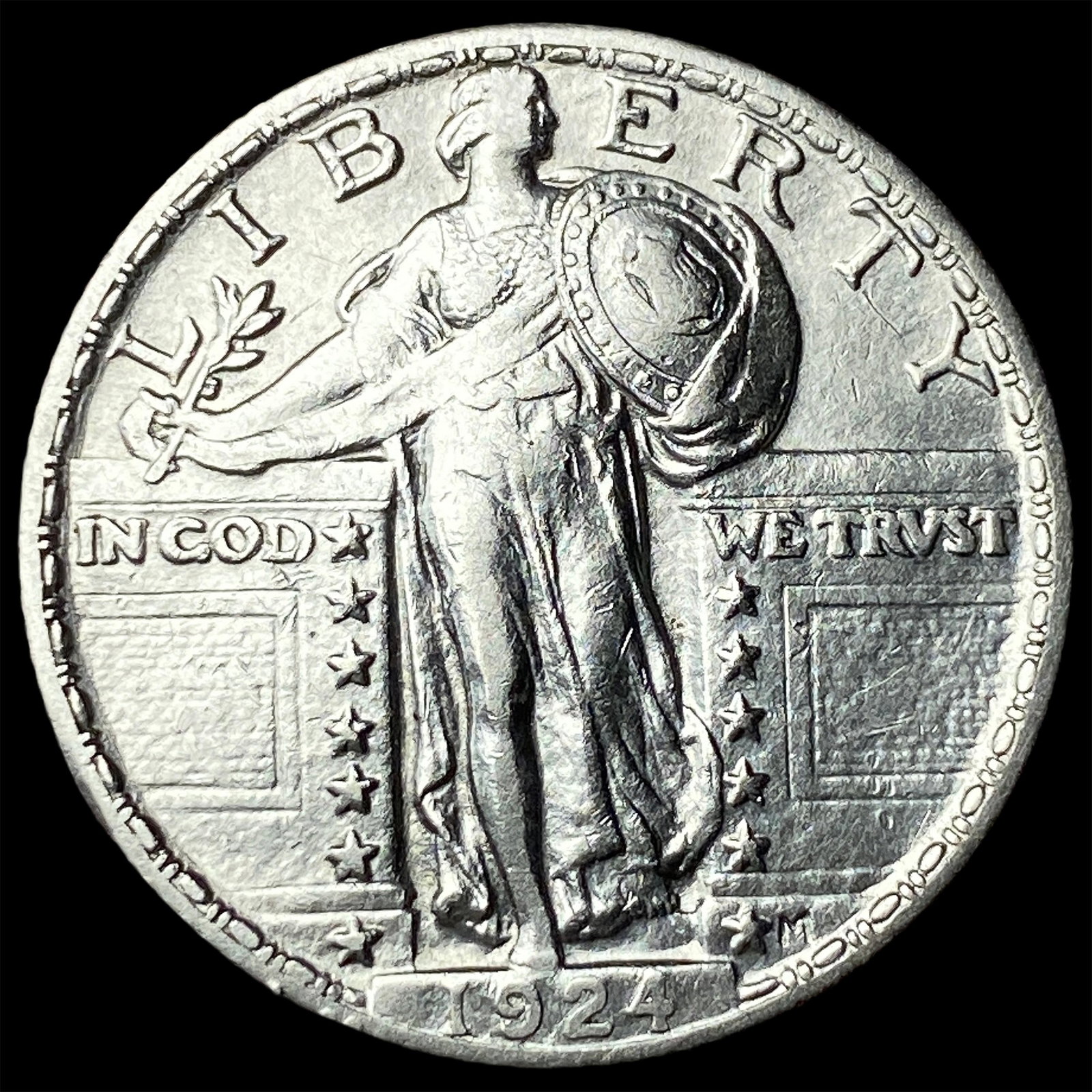 1924 Standing Liberty Quarter CLOSELY UNCIRCULATED: 1924 Standing Liberty Quarter CLOSELY UNCIRCULATED