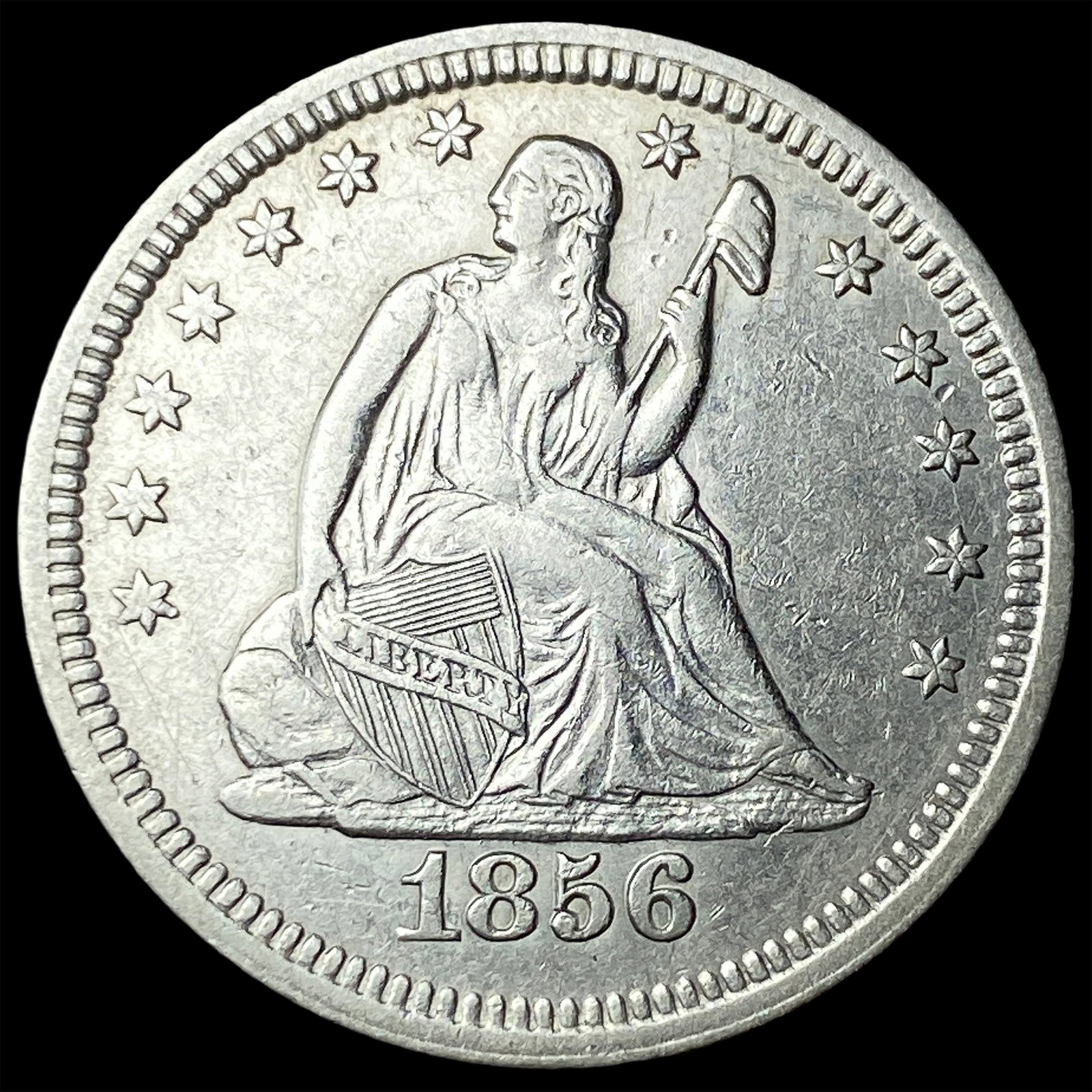 1856 Seated Liberty Quarter CLOSELY UNCIRCULATED: 1856 Seated Liberty Quarter CLOSELY UNCIRCULATED