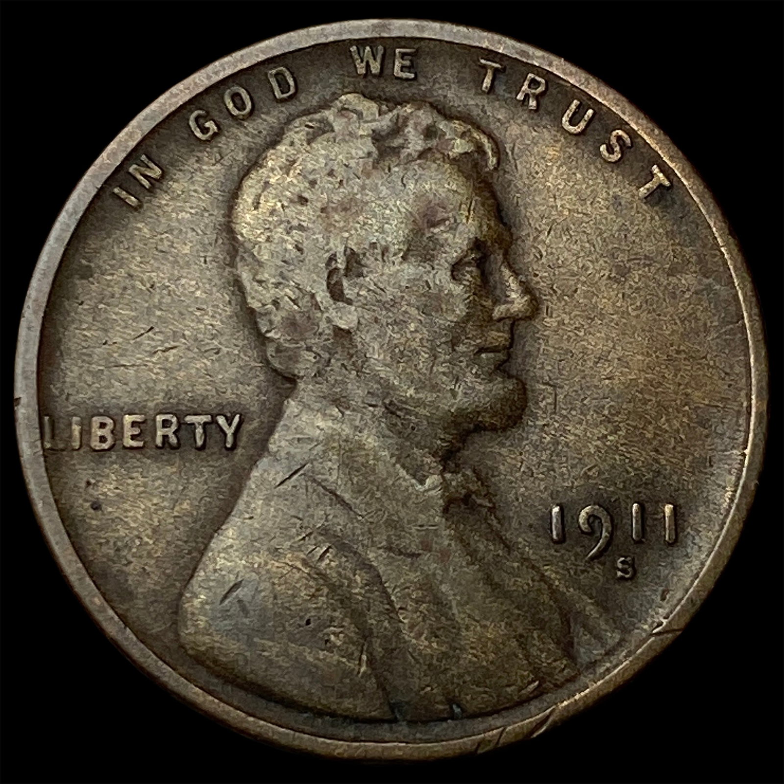 1911-S Lincoln Wheat Cent LIGHTLY CIRCULATED (1 of 2)