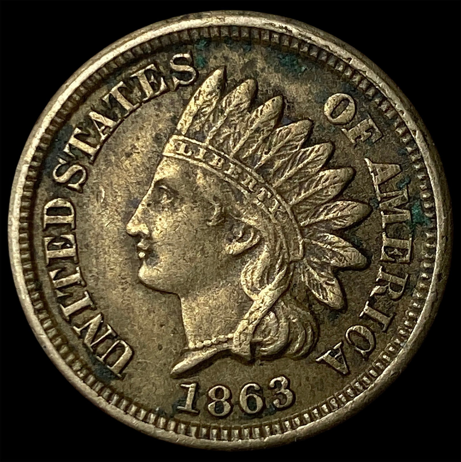 1863 Copper-Nickel Indian Head Cent CLOSELY UNCIRCULATED: 1863 Copper-Nickel Indian Head Cent CLOSELY UNCIRCULATED