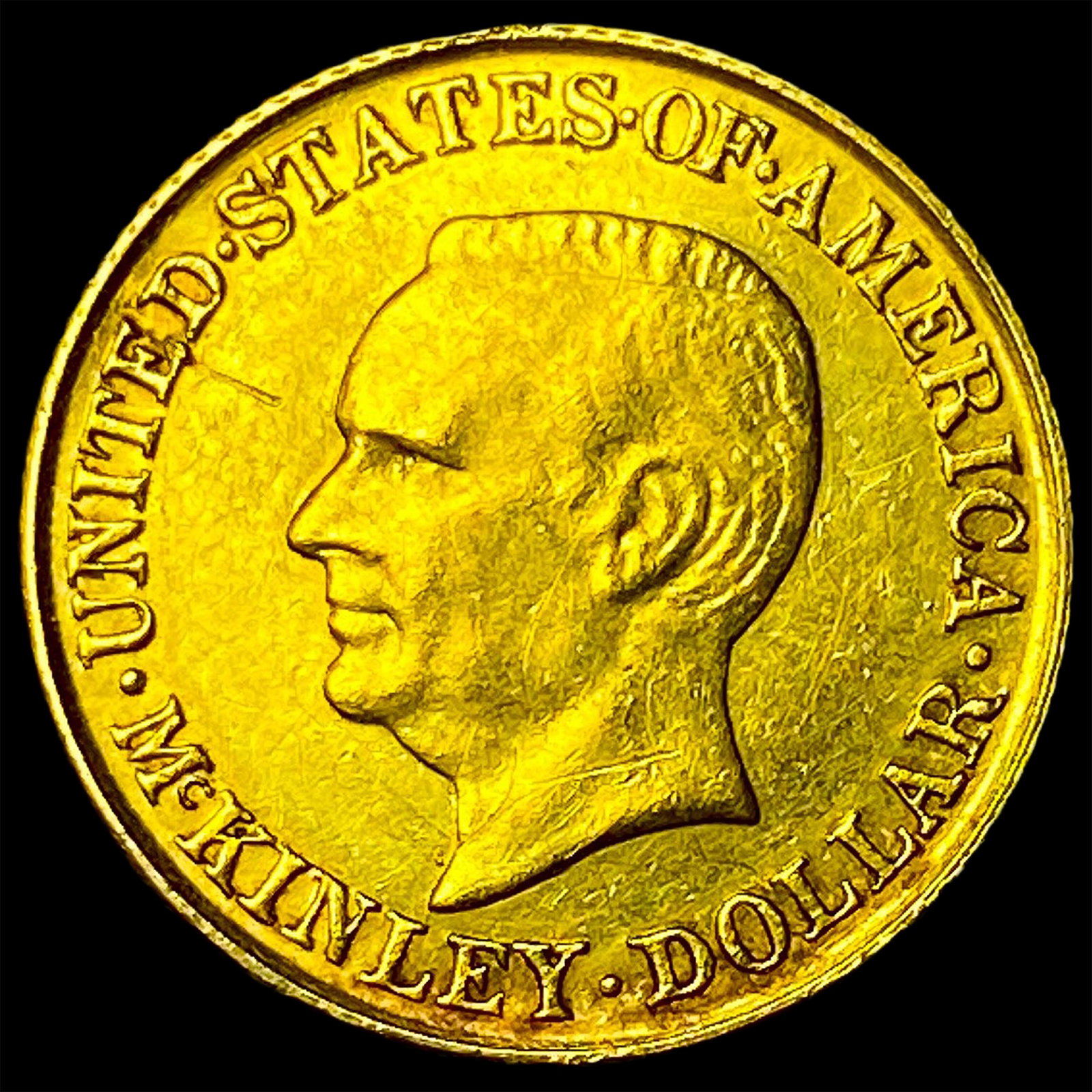 1916 Gold McKinley Birthplace Memorial $1 LIGHTLY CIRCULATED (1 of 2)