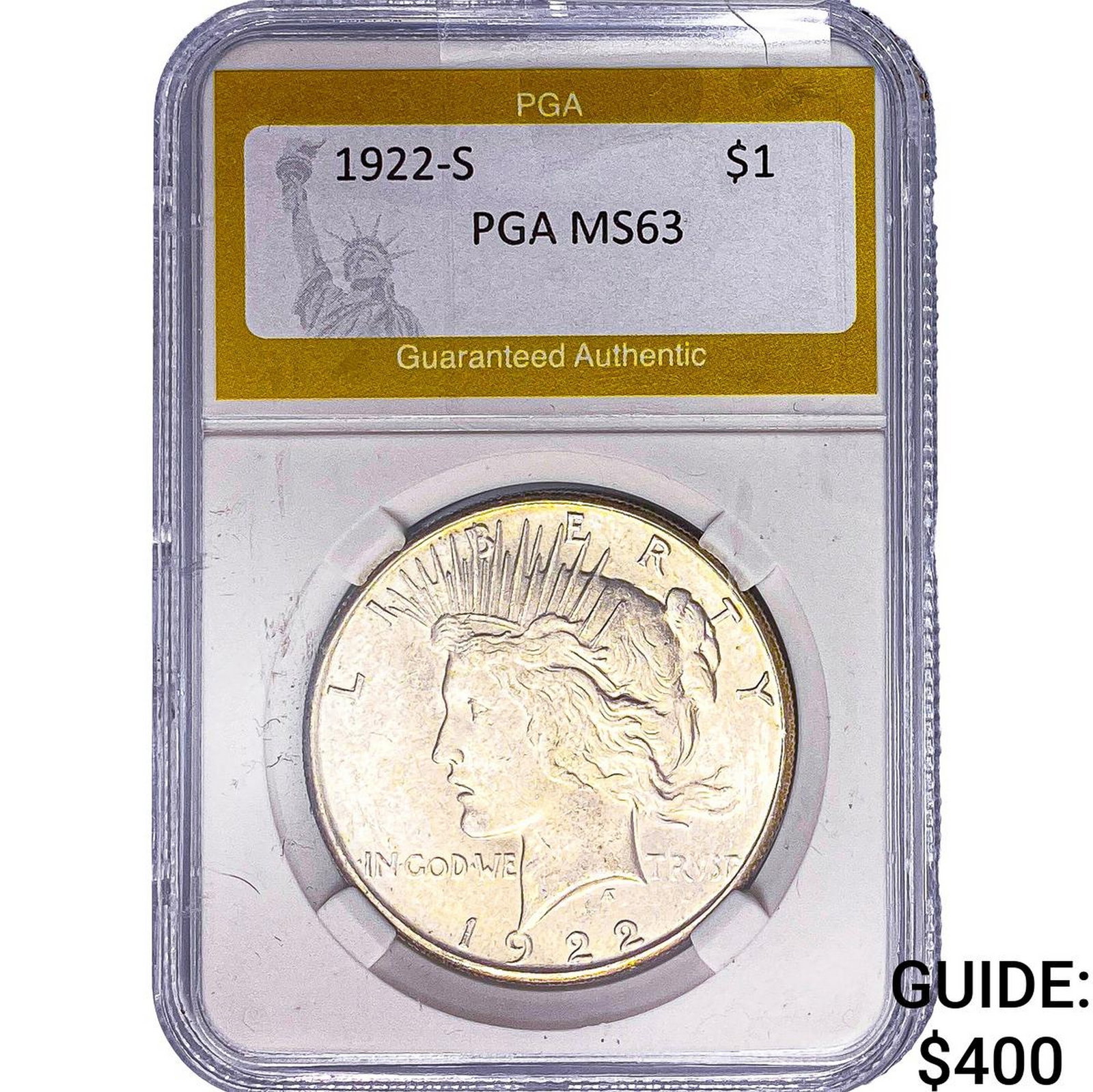 1922-S Silver Peace Dollar PGA MS63 (1 of 2)