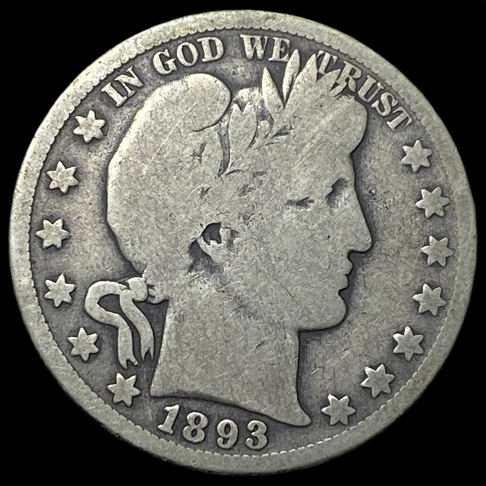 1893-O Silver Barber Half Dollar NICELY CIRCULATED (1 of 2)