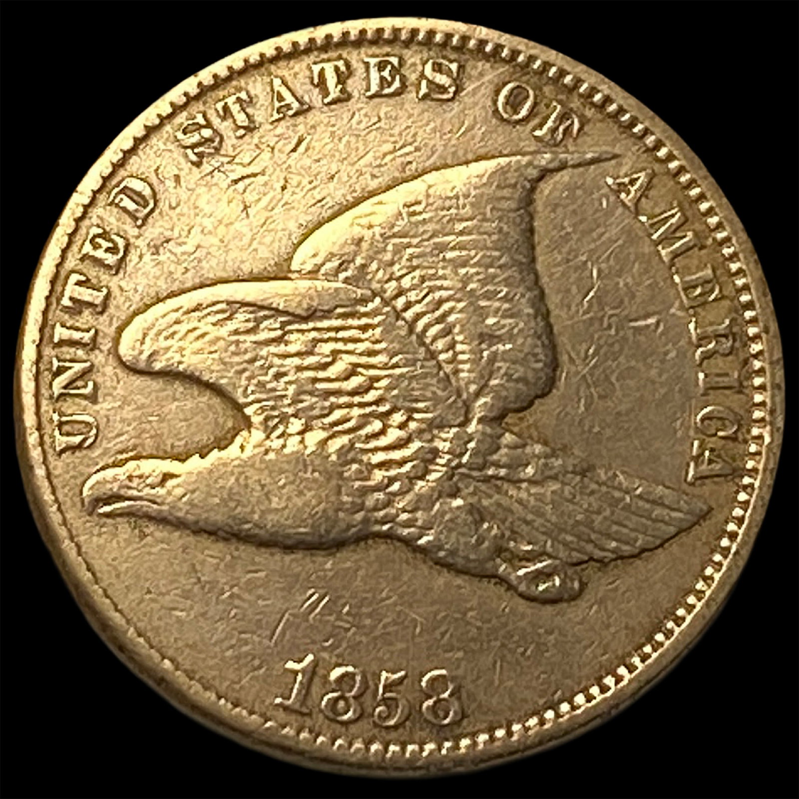 1858 Flying Eagle Cent NEARLY UNCIRCULATED (1 of 2)