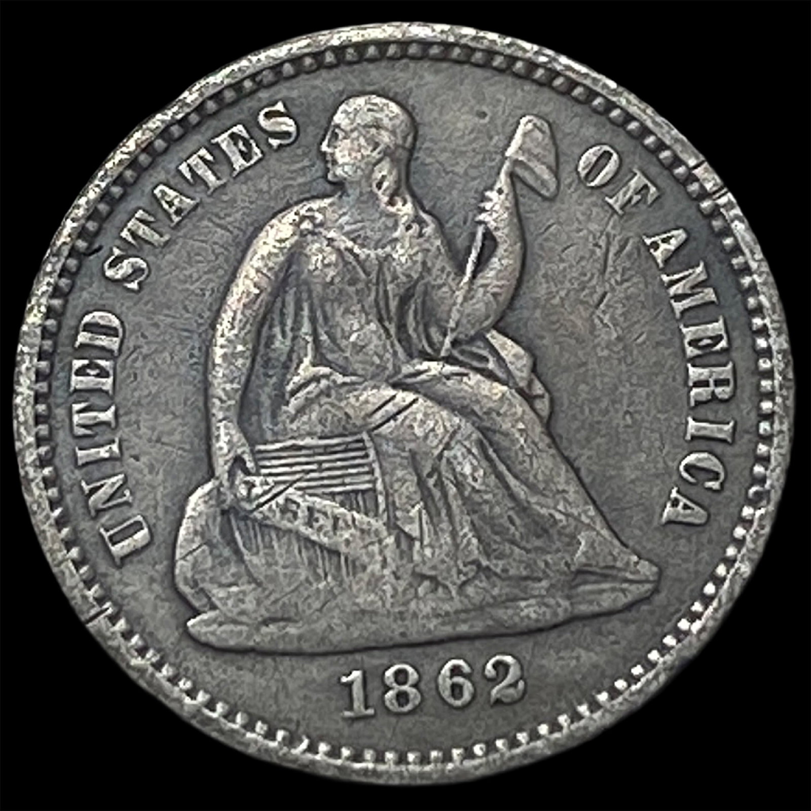 1862 Silver Half Dime NEARLY UNCIRCULATED (1 of 2)