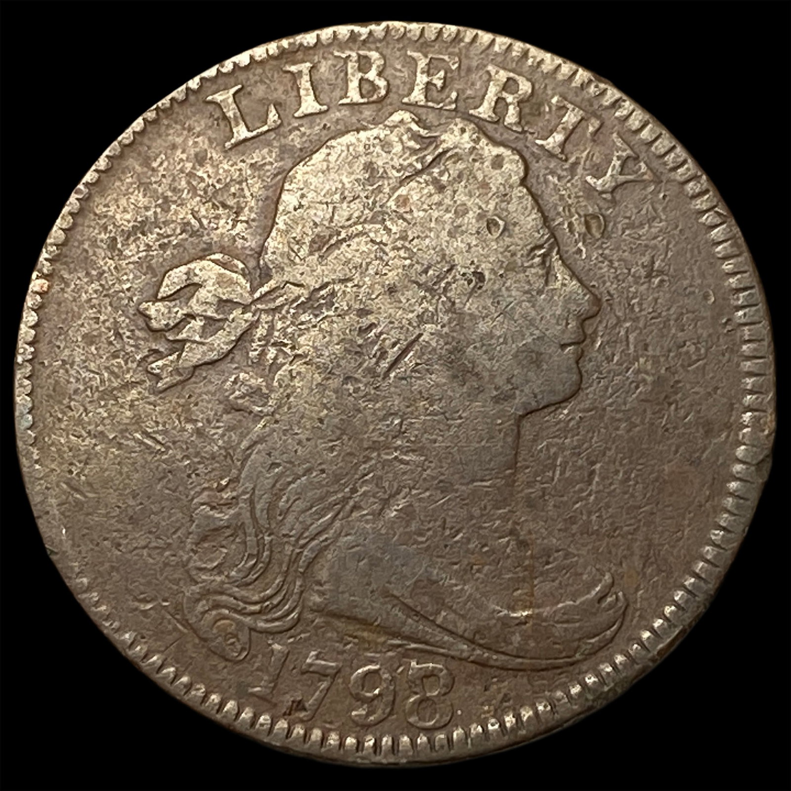 1798 1798/7 Large Cent Draped Bust LIGHTLY CIRCULATED (1 of 2)