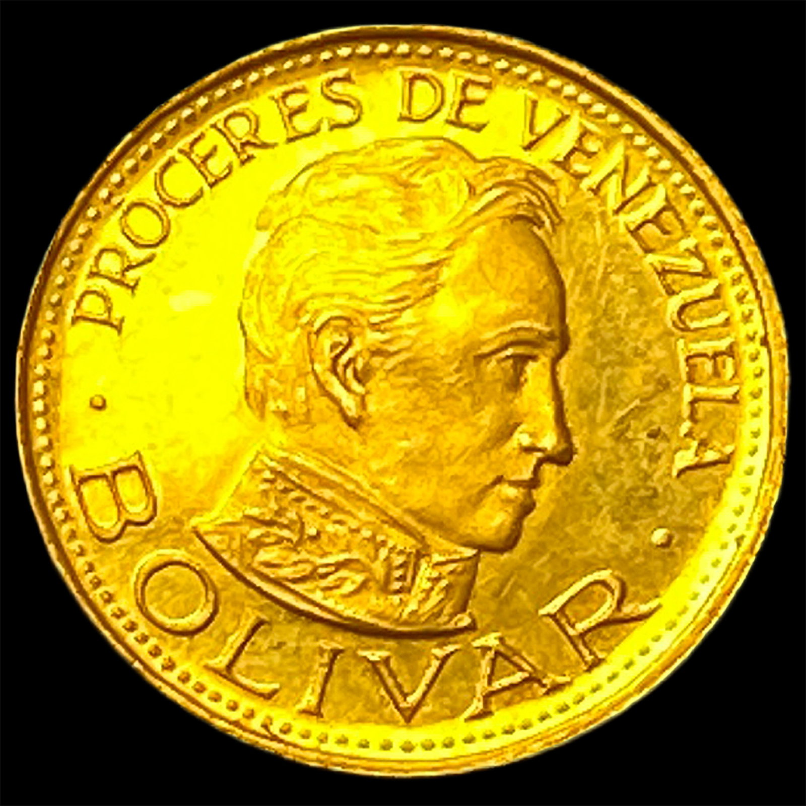 Gold Venezuela 1965 1 Bolivar UNCIRCULATED (1 of 2)