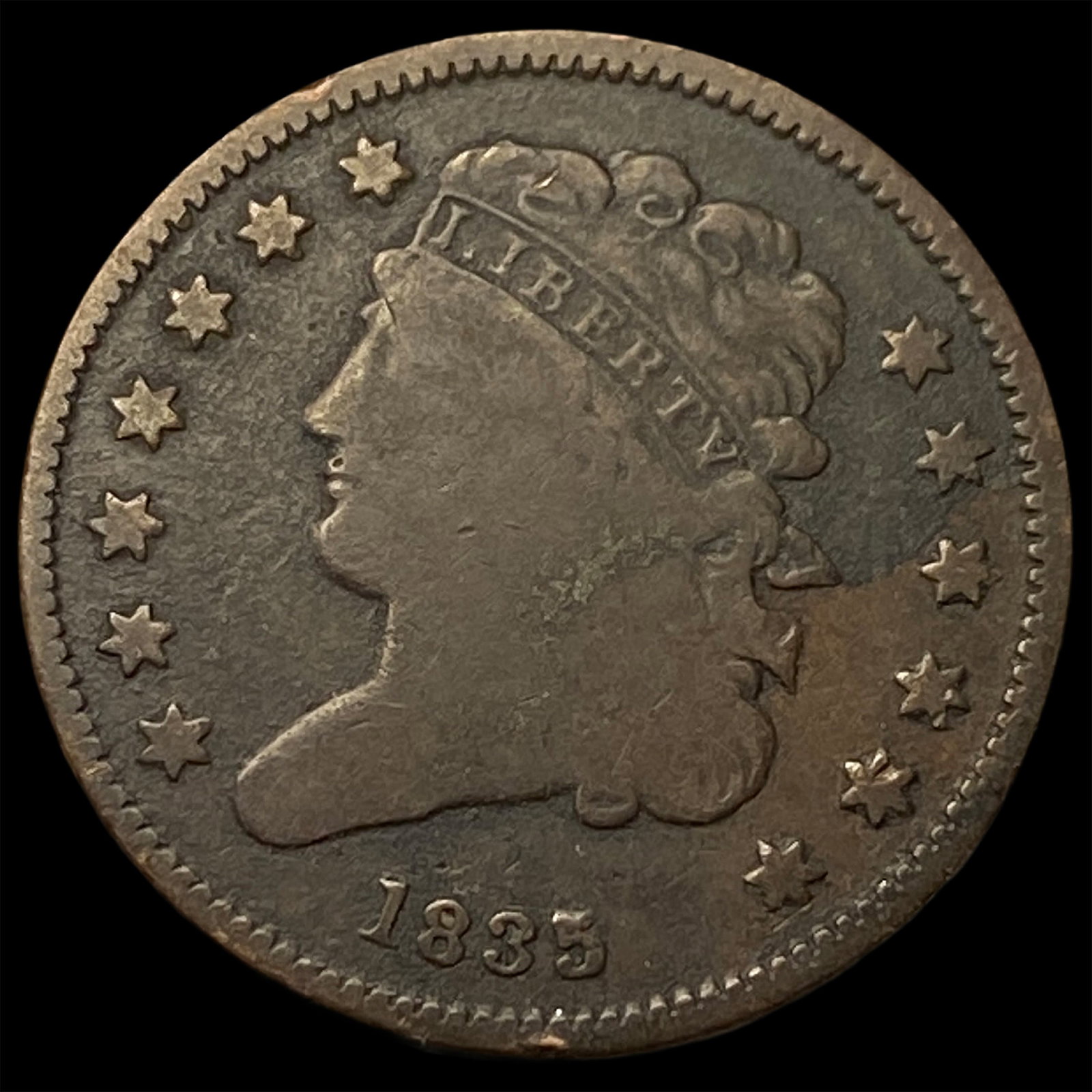 1835 Classic Head Half Cent NICELY CIRCULATED (1 of 2)
