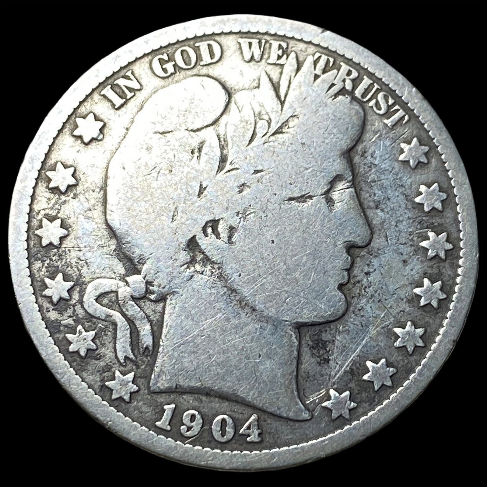 1904-S Silver Barber Half Dollar NICELY CIRCULATED (1 of 2)