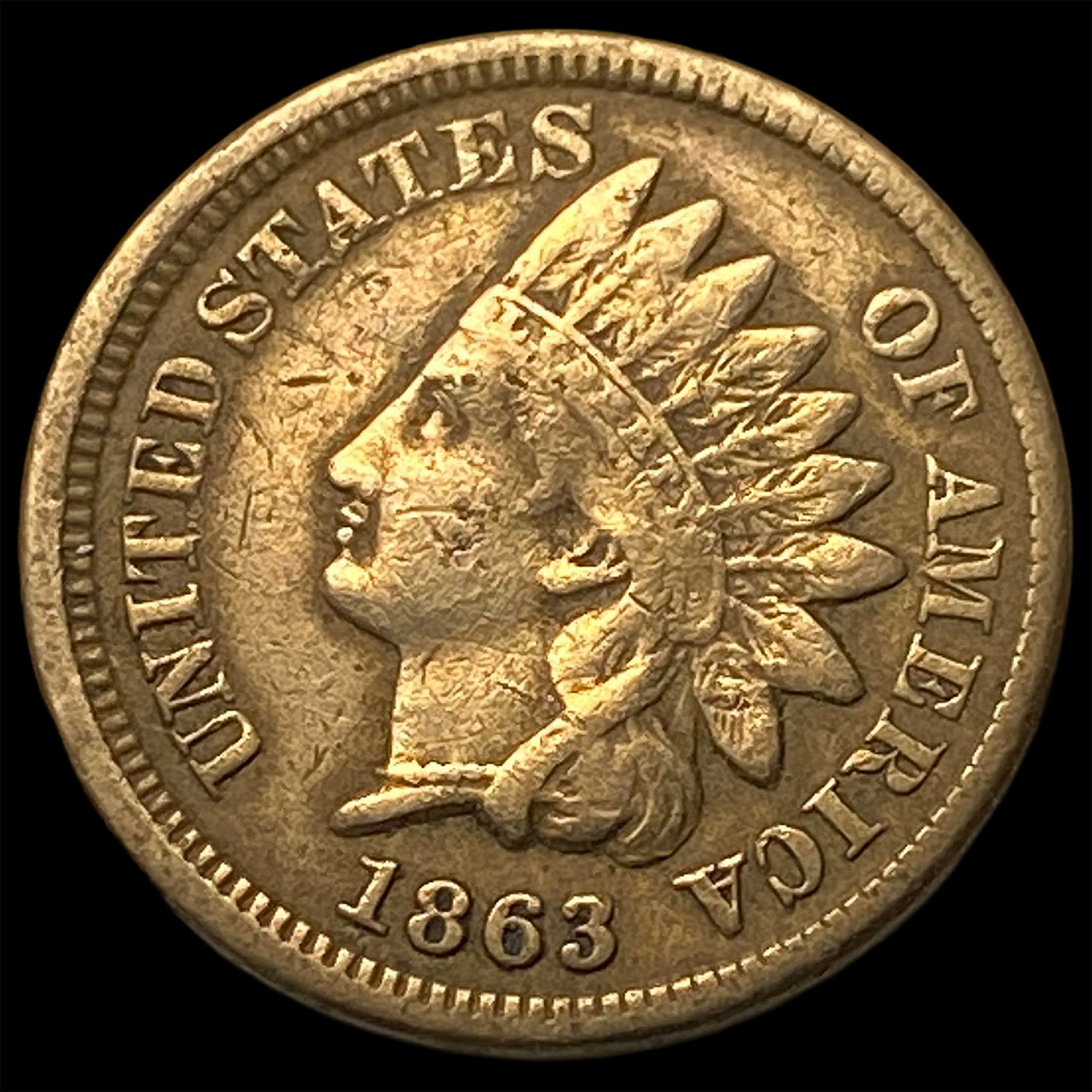 1863 Indian Head Cent NEARLY UNCIRCULATED (1 of 2)