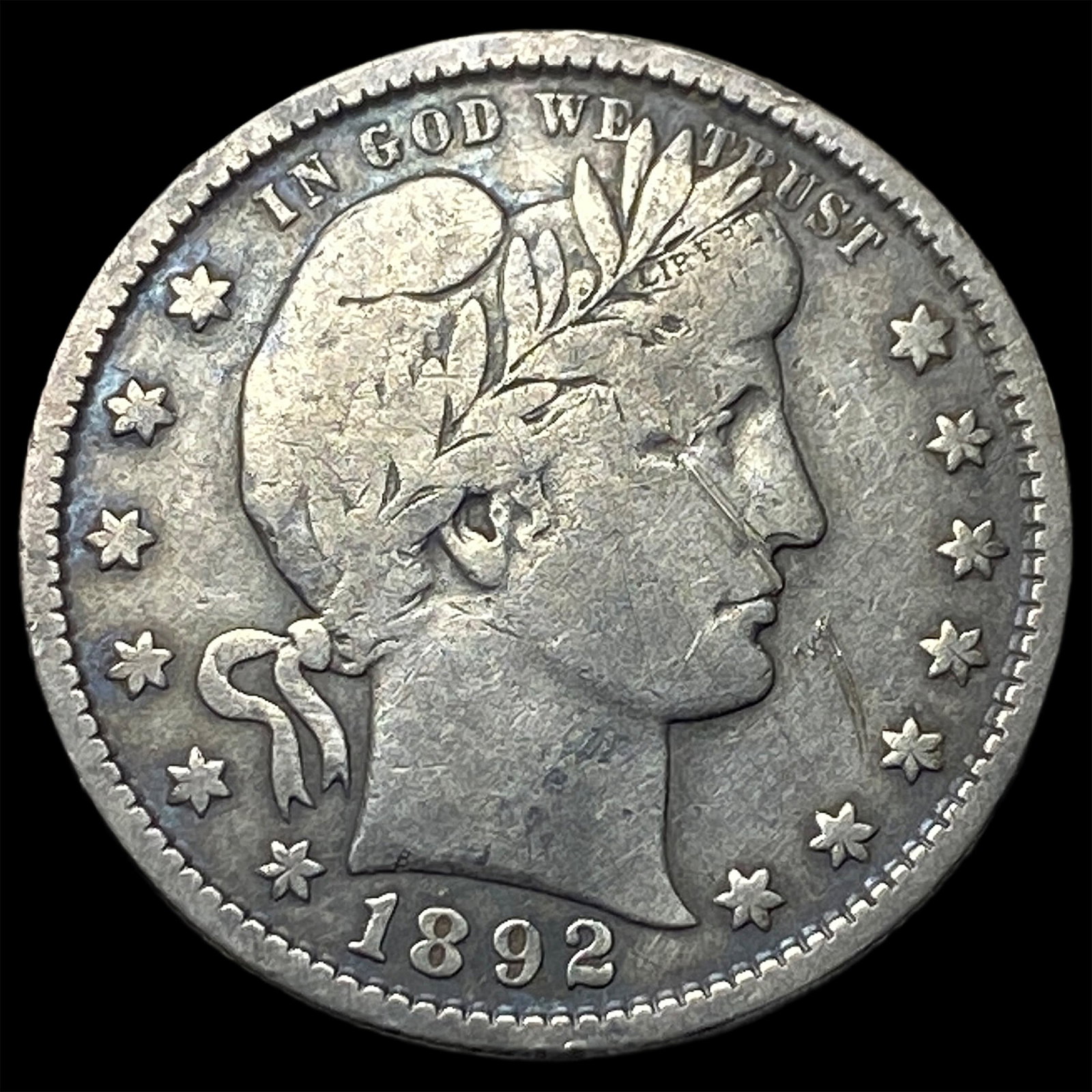 1892-S Silver Barber Quarter NEARLY UNCIRCULATED (1 of 2)