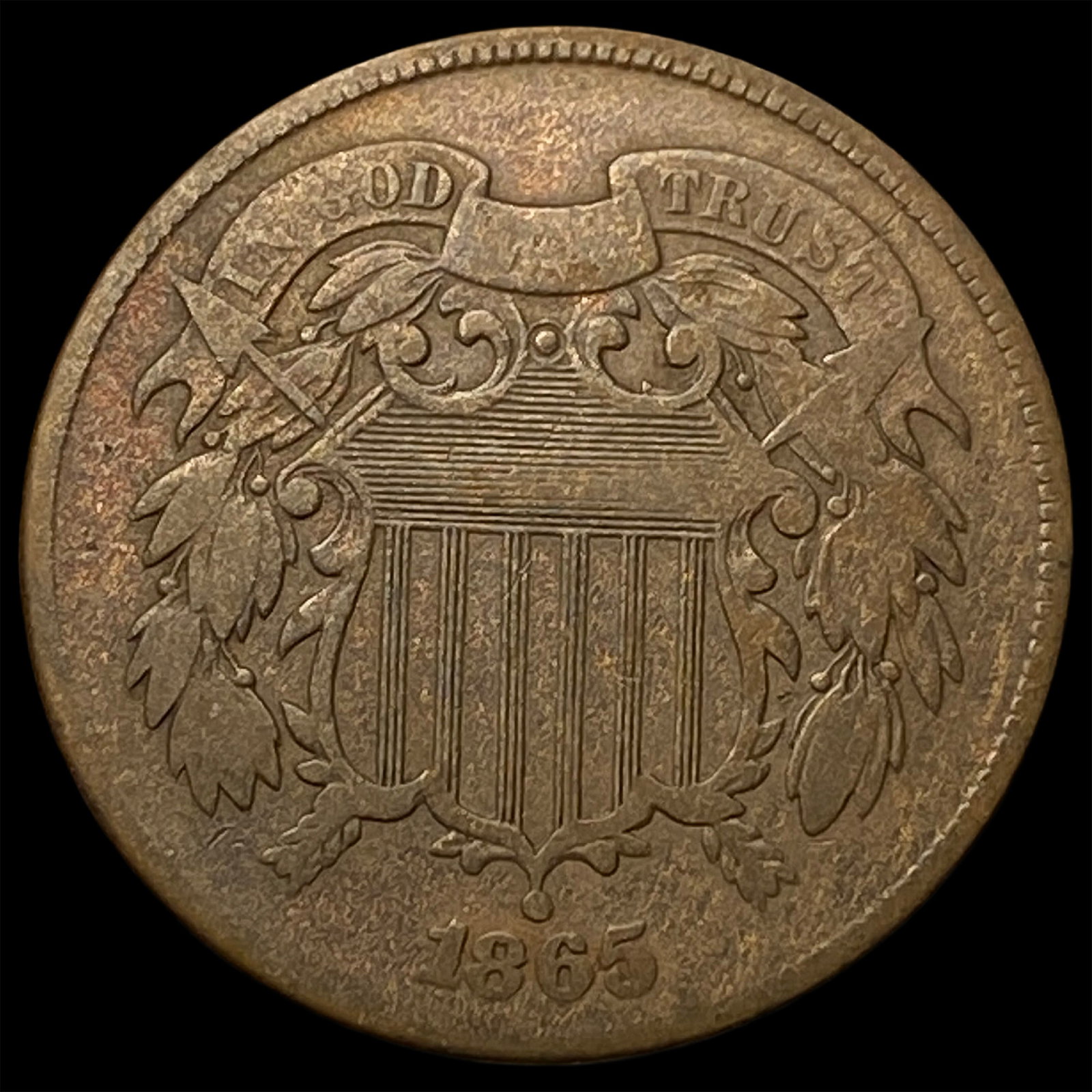 1865 Bronze Two-Cent Piece LIGHTLY CIRCULATED (1 of 2)
