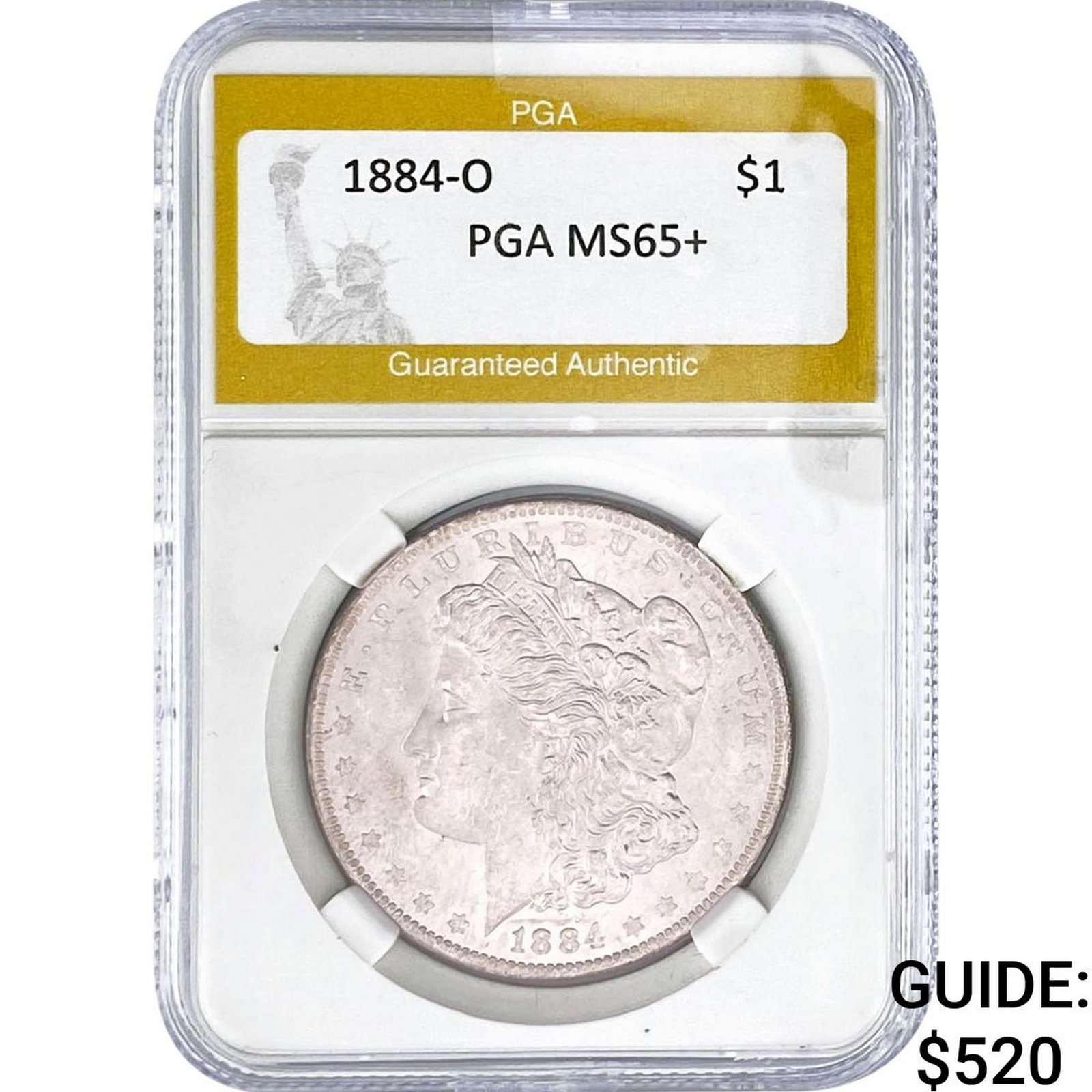 1884-O Morgan Silver Dollar PGA MS65+: 1884-O Morgan Silver Dollar PGA MS65+