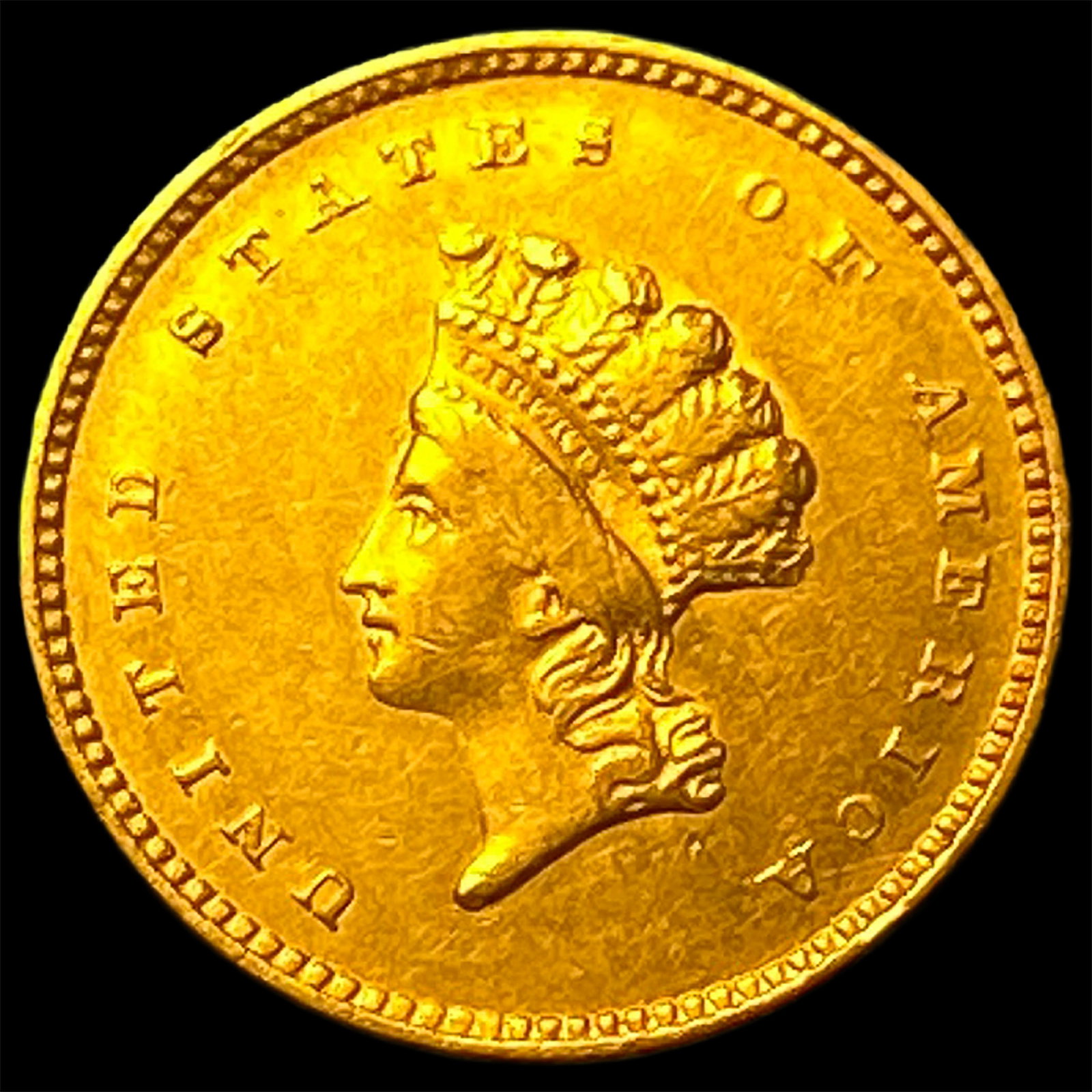 1854 Gold $1 Indian Head Type 2 NEARLY UNCIRCULATED (1 of 2)