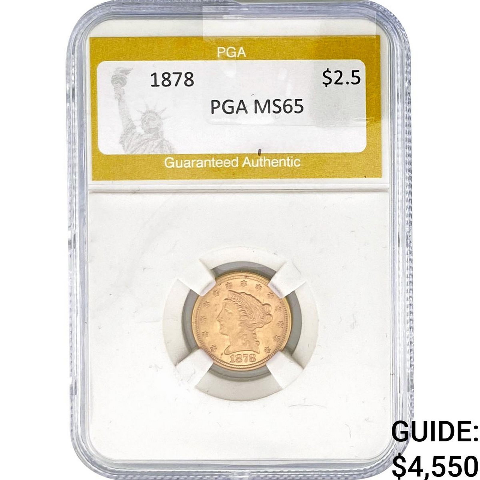 1878 $2.50 Gold Quarter Eagle PGA MS65 (1 of 2)