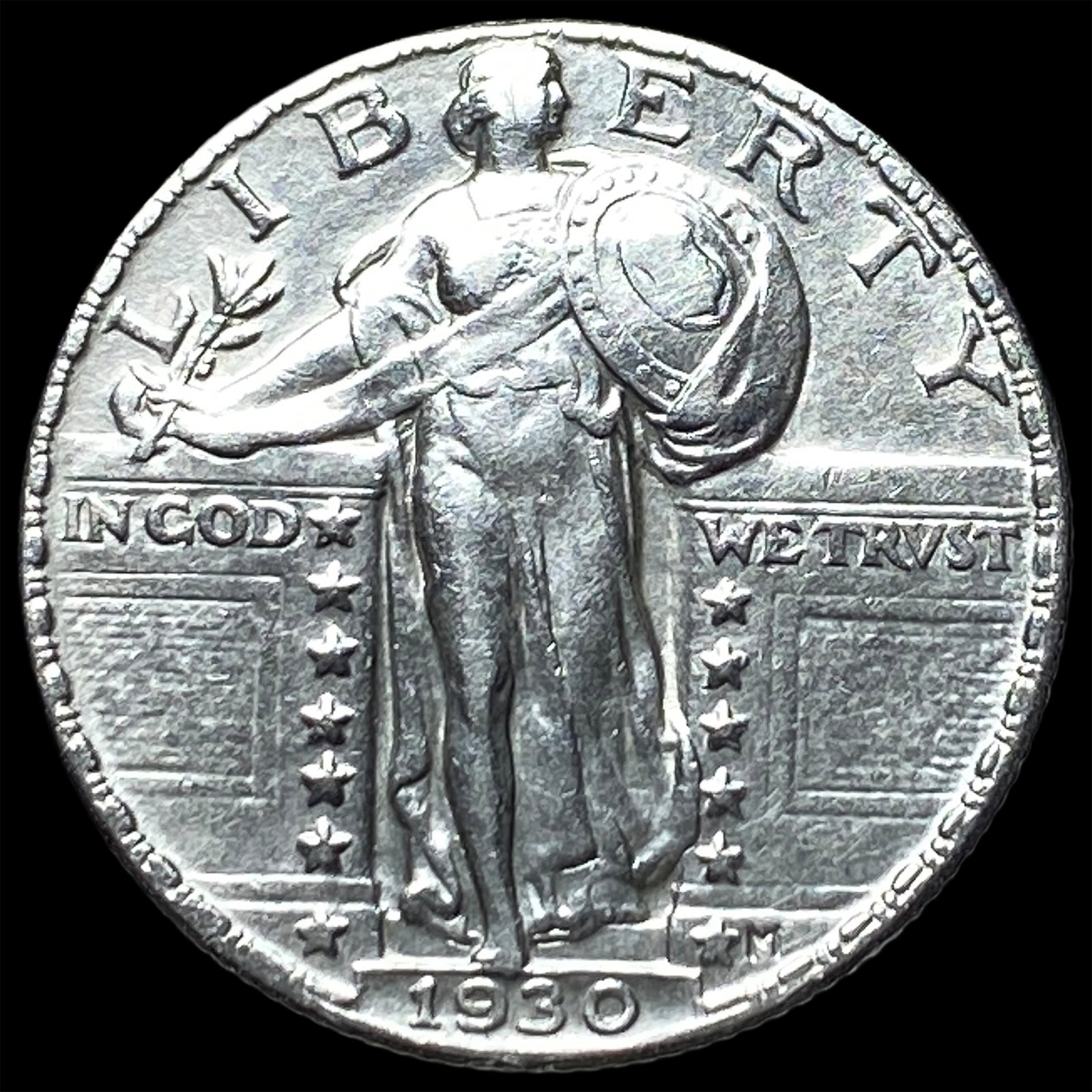 1930 Standing Liberty Quarter CLOSELY UNCIRCULATED: 1930 Standing Liberty Quarter CLOSELY UNCIRCULATED