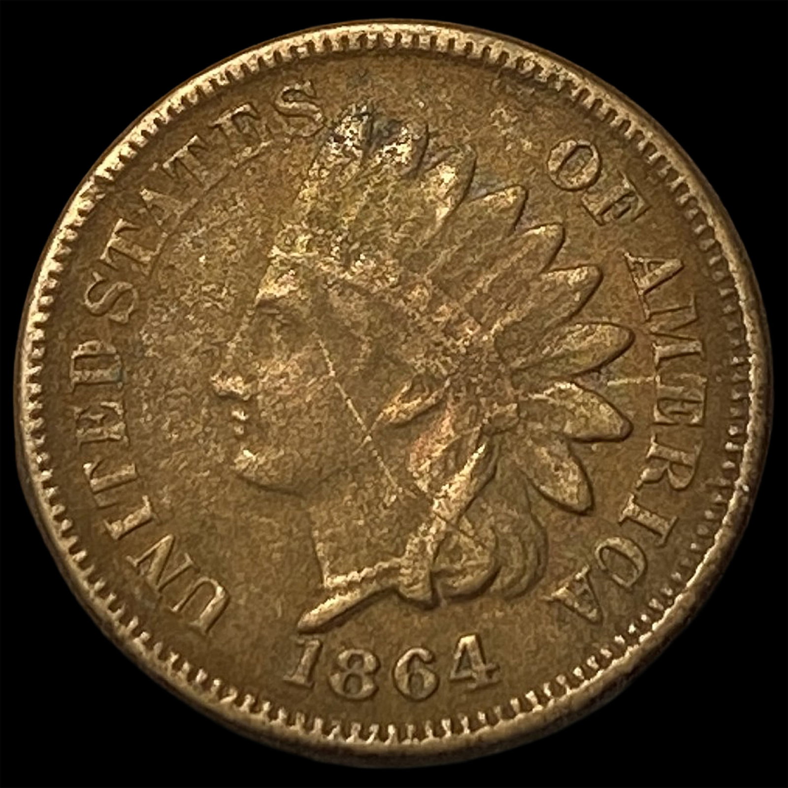 1864 Bronze Indian Head Cent NEARLY UNCIRCULATED (1 of 2)