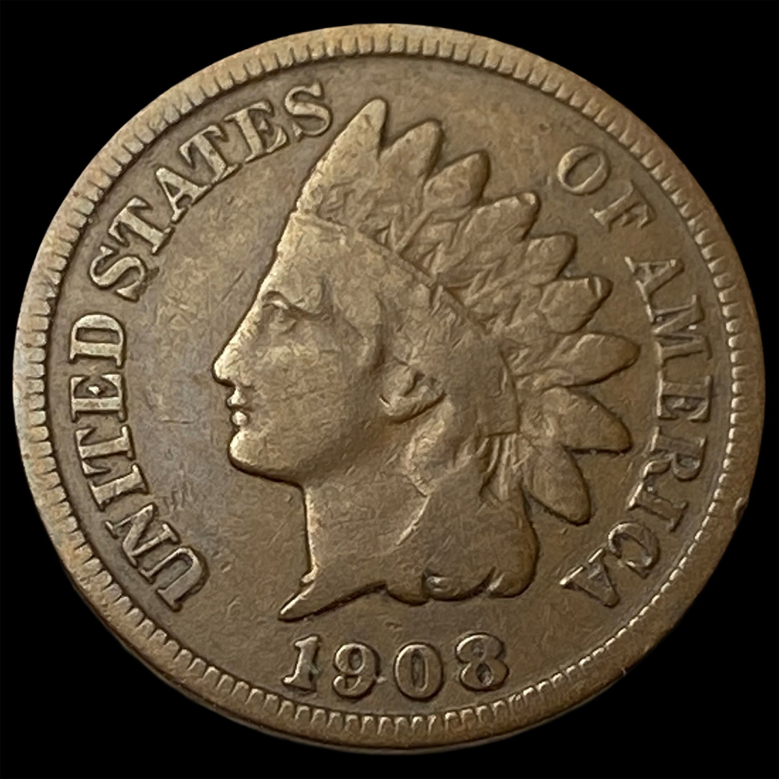 1908-S Indian Head Cent LIGHTLY CIRCULATED (1 of 2)