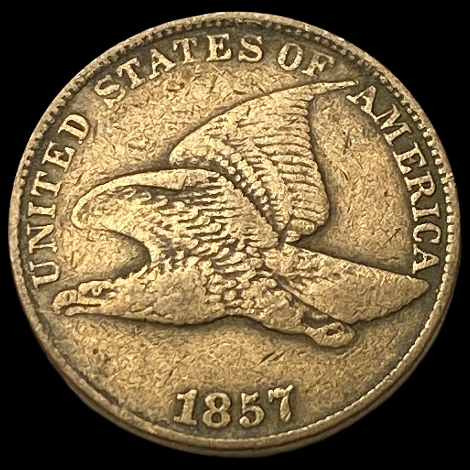 1857 Flying Eagle Cent ABOUT UNCIRCULATED (1 of 2)
