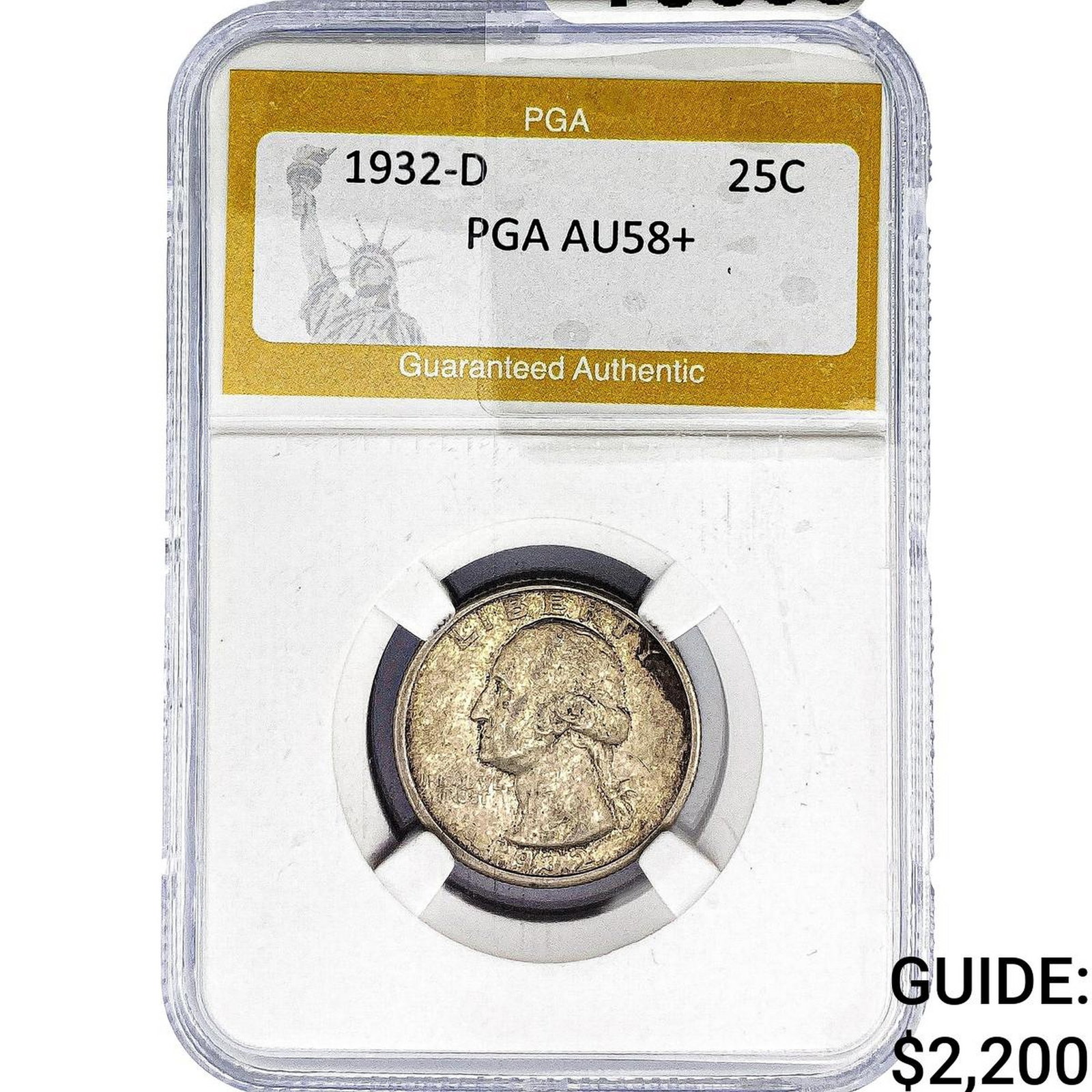 1932-D Washington Silver Quarter PGA AU58+ (1 of 2)