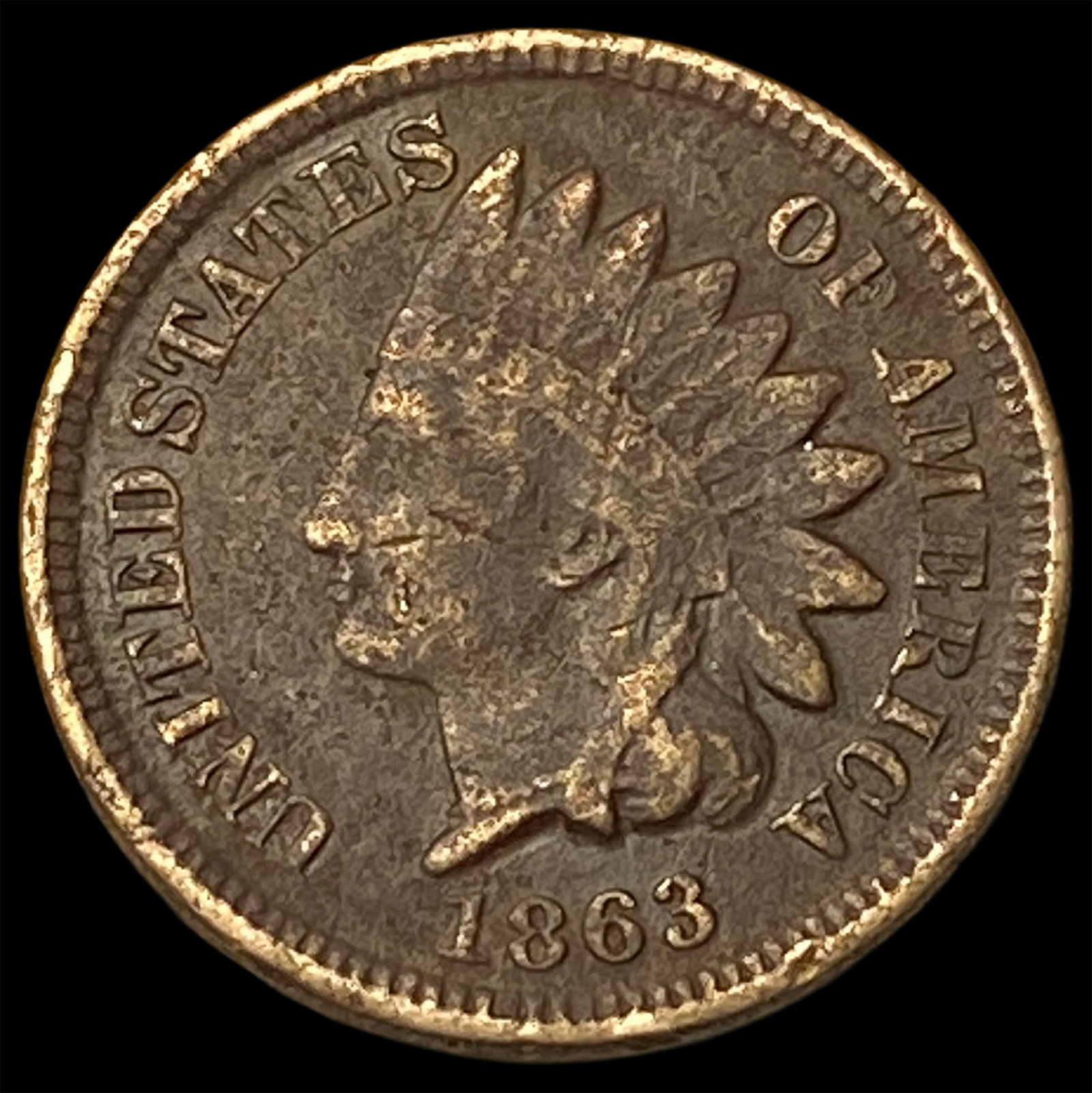 1863 Copper-Nickel Indian Head Cent NEARLY UNCIRCULATED: 1863 Copper-Nickel Indian Head Cent NEARLY UNCIRCULATED