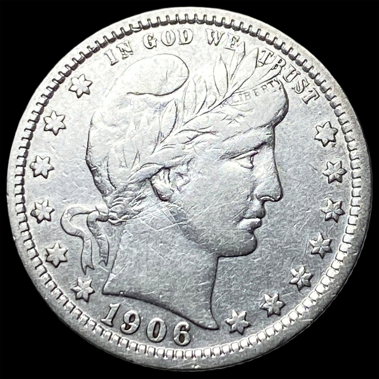 1906 Barber Silver Quarter NEARLY UNCIRCULATED (1 of 2)
