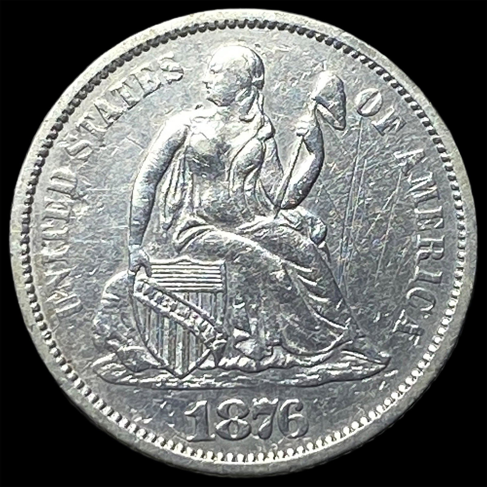 1876 Seated Liberty Dime CLOSELY UNCIRCULATED (1 of 2)