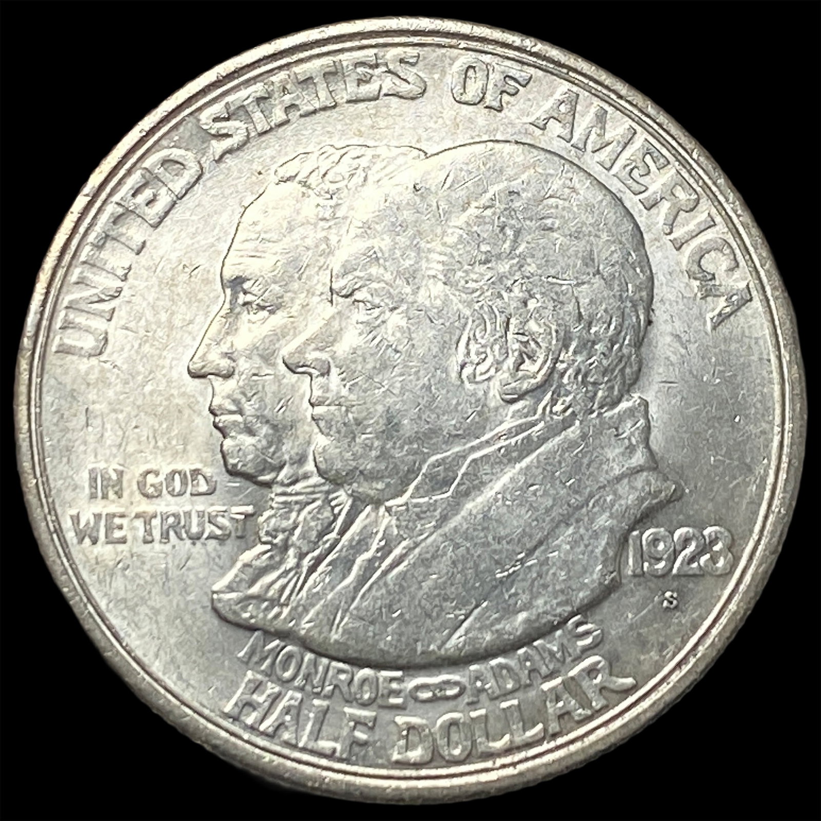 1923-S Silver Monroe Doctrine Centennial Half Dollar CHOICE AU (1 of 2)