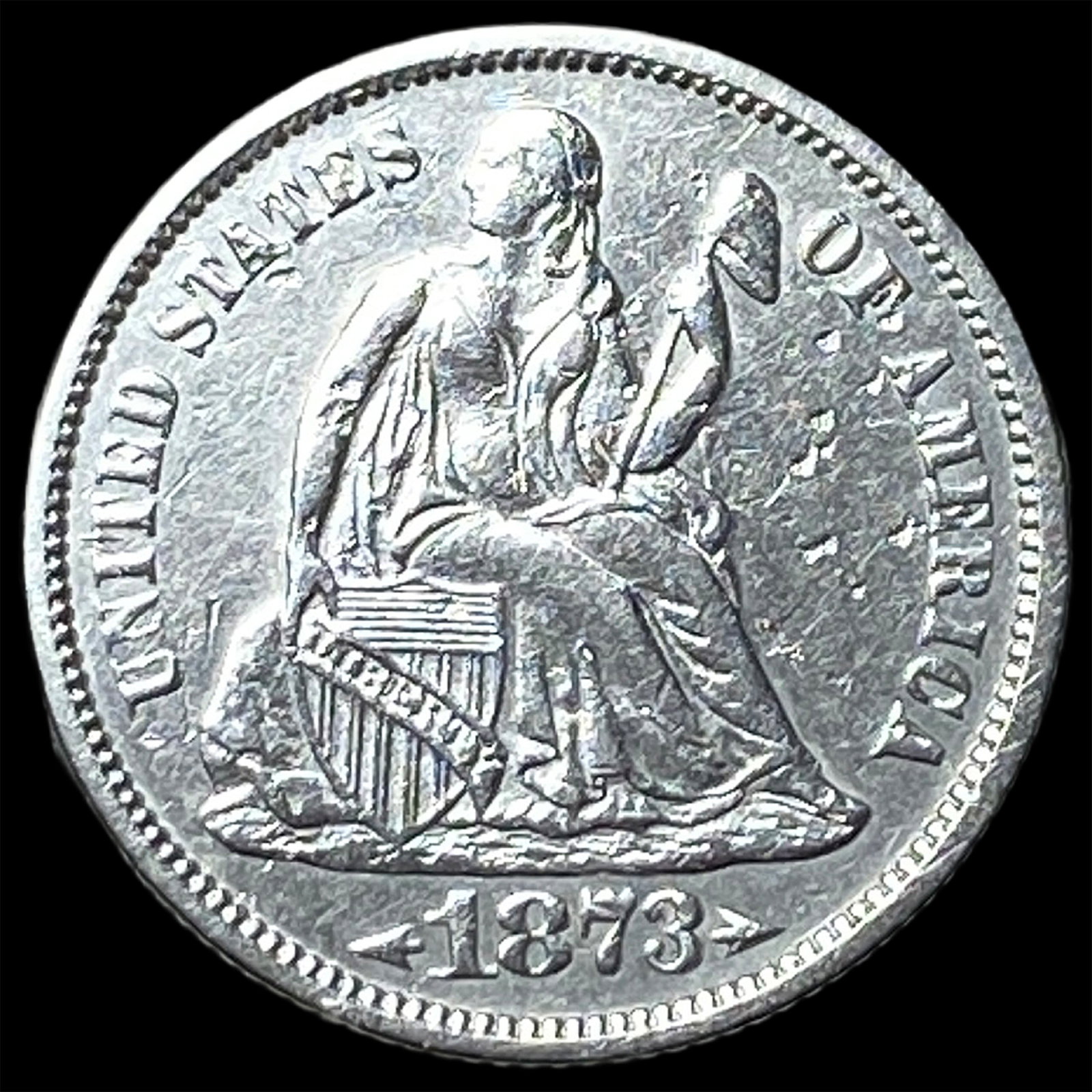 1873 Seated Liberty Dime CLOSELY UNCIRCULATED (1 of 2)