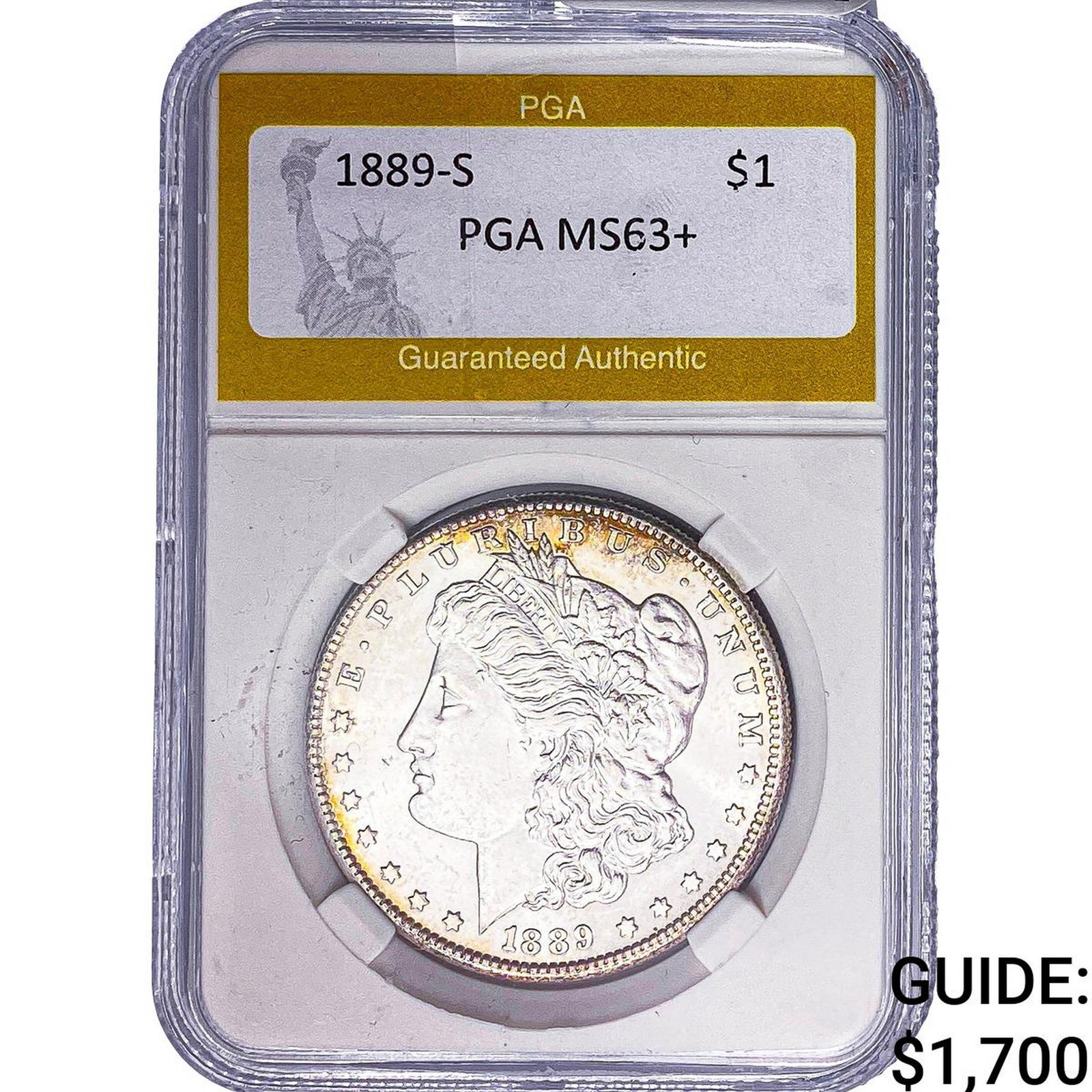 1889-S Morgan Silver Dollar PGA MS63+ (1 of 2)