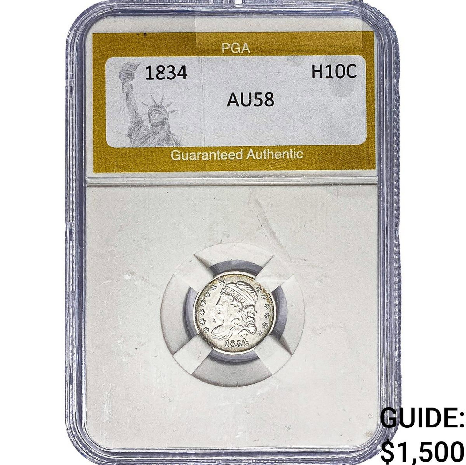 1834 Capped Bust Half Dime PGA AU58 (1 of 2)