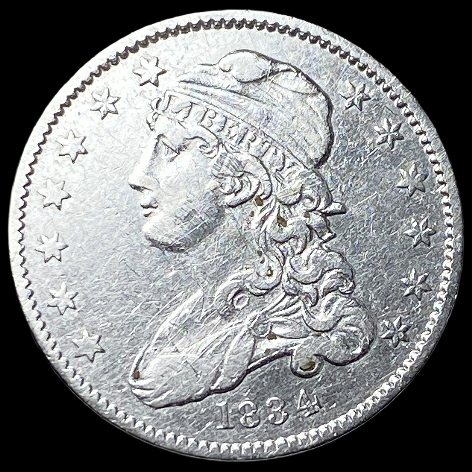 1834 Capped Bust Quarter NEARLY UNCIRCULATED (1 of 2)