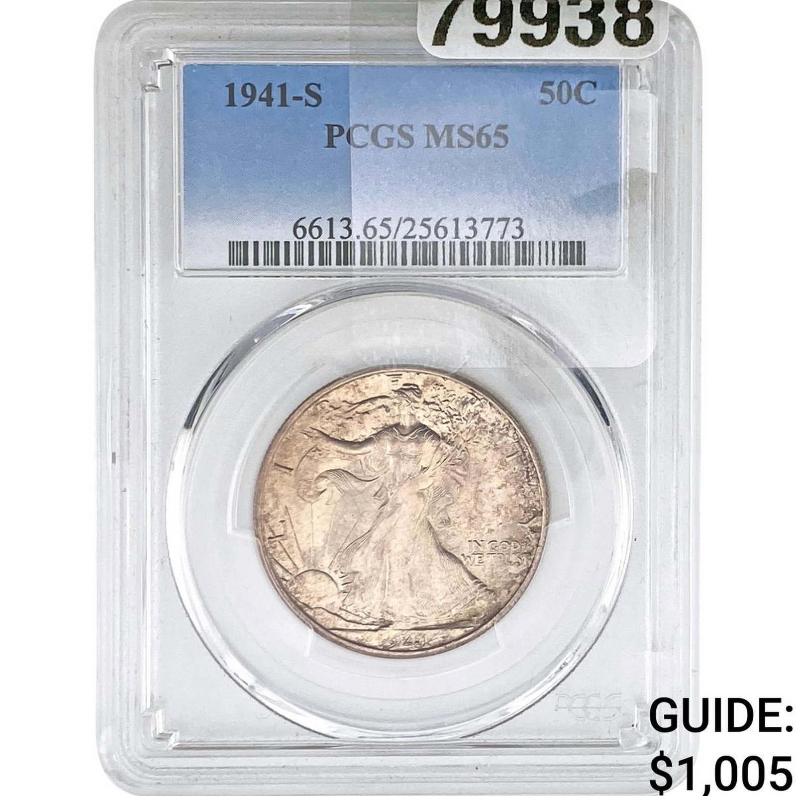 1941-D Walking Liberty Half Dollar PCGS MS65: 1941-D Walking Liberty Half Dollar PCGS MS65