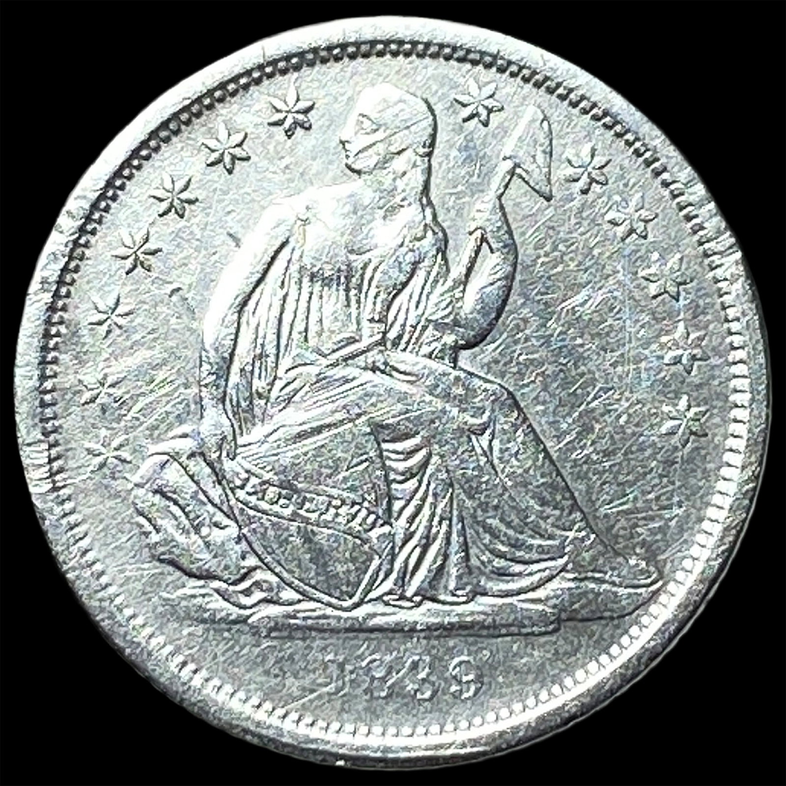 1858-O Silver Seated Liberty Dime CLOSELY UNCIRCULATED: 1858-O Silver Seated Liberty Dime CLOSELY UNCIRCULATED