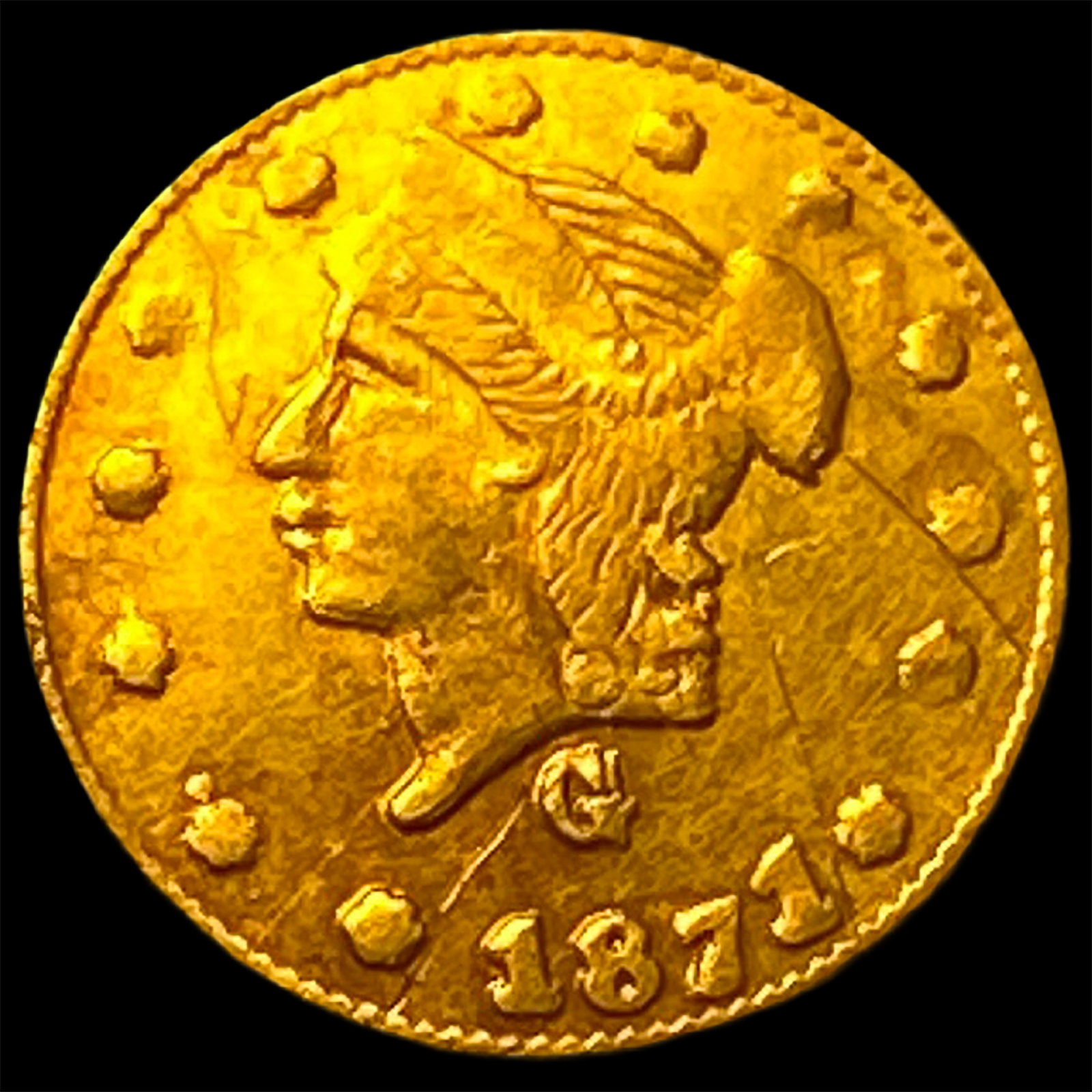 1871 Gold 1/4 Dollar California Fractional HIGH GRADE: 1871 Gold 1/4 Dollar California Fractional HIGH GRADE