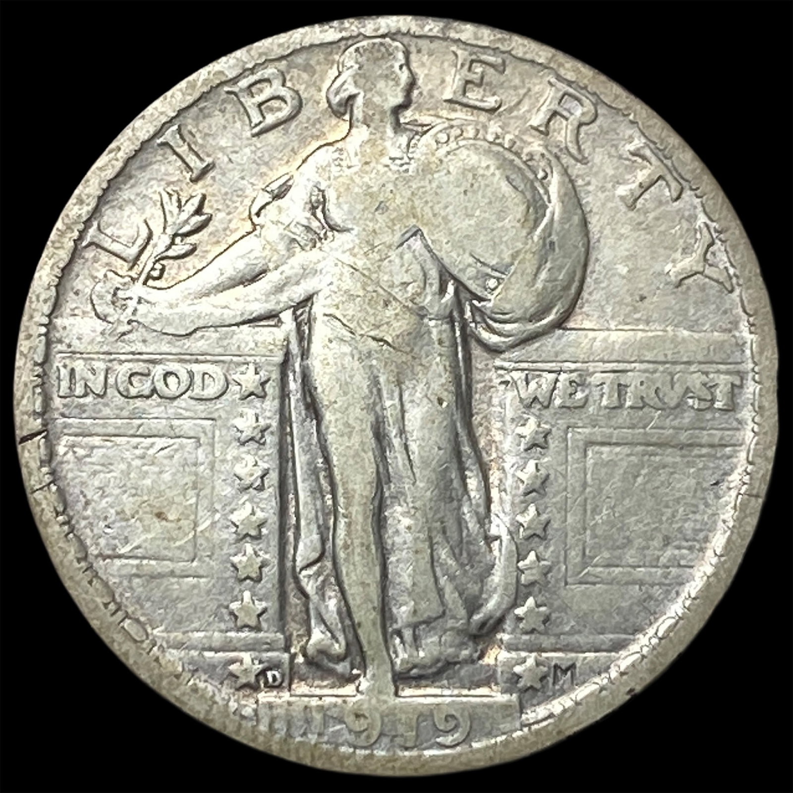1919-D Silver Standing Liberty Quarter LIGHTLY CIRCULATED (1 of 2)