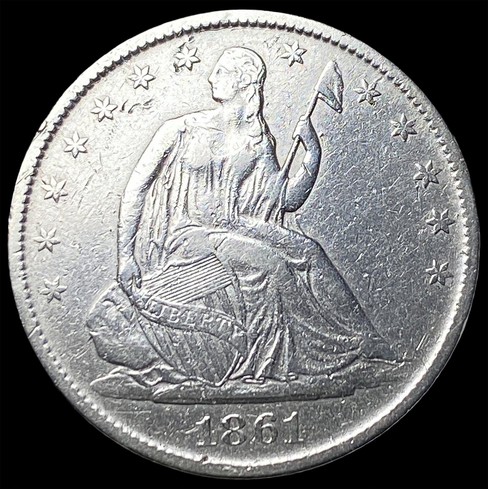 1861-O Silver Half Dollar CLOSELY UNCIRCULATED (1 of 2)