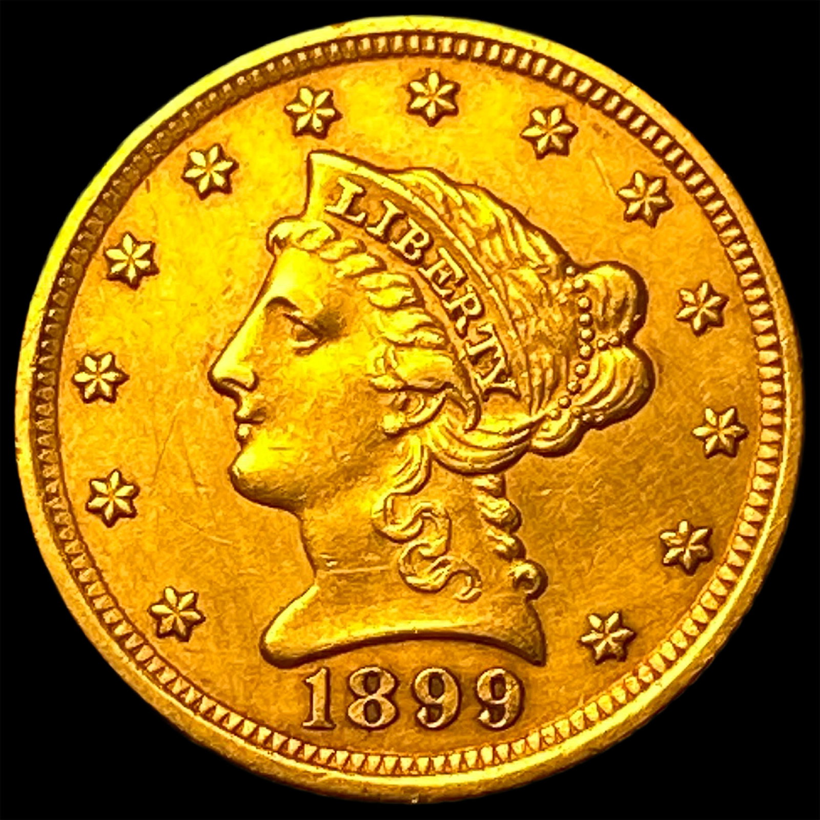 1899 Liberty Head Gold $2.50 Quarter Eagle CLOSELY UNCIRCULATED: 1899 Liberty Head Gold $2.50 Quarter Eagle CLOSELY UNCIRCULATED