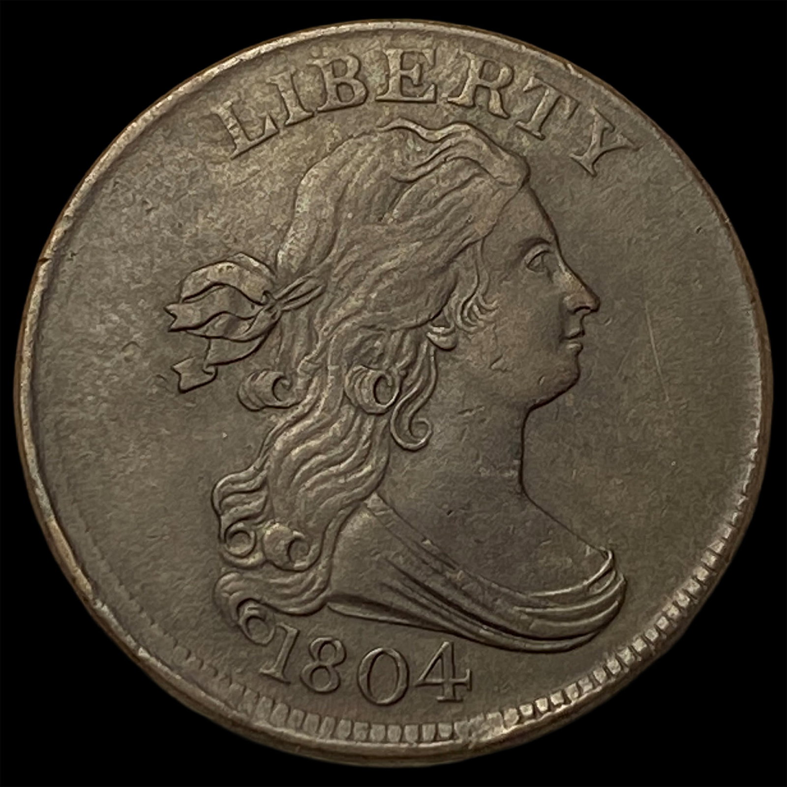 1804 Copper Half Cent Draped Bust CLOSELY UNCIRCULATED (1 of 2)