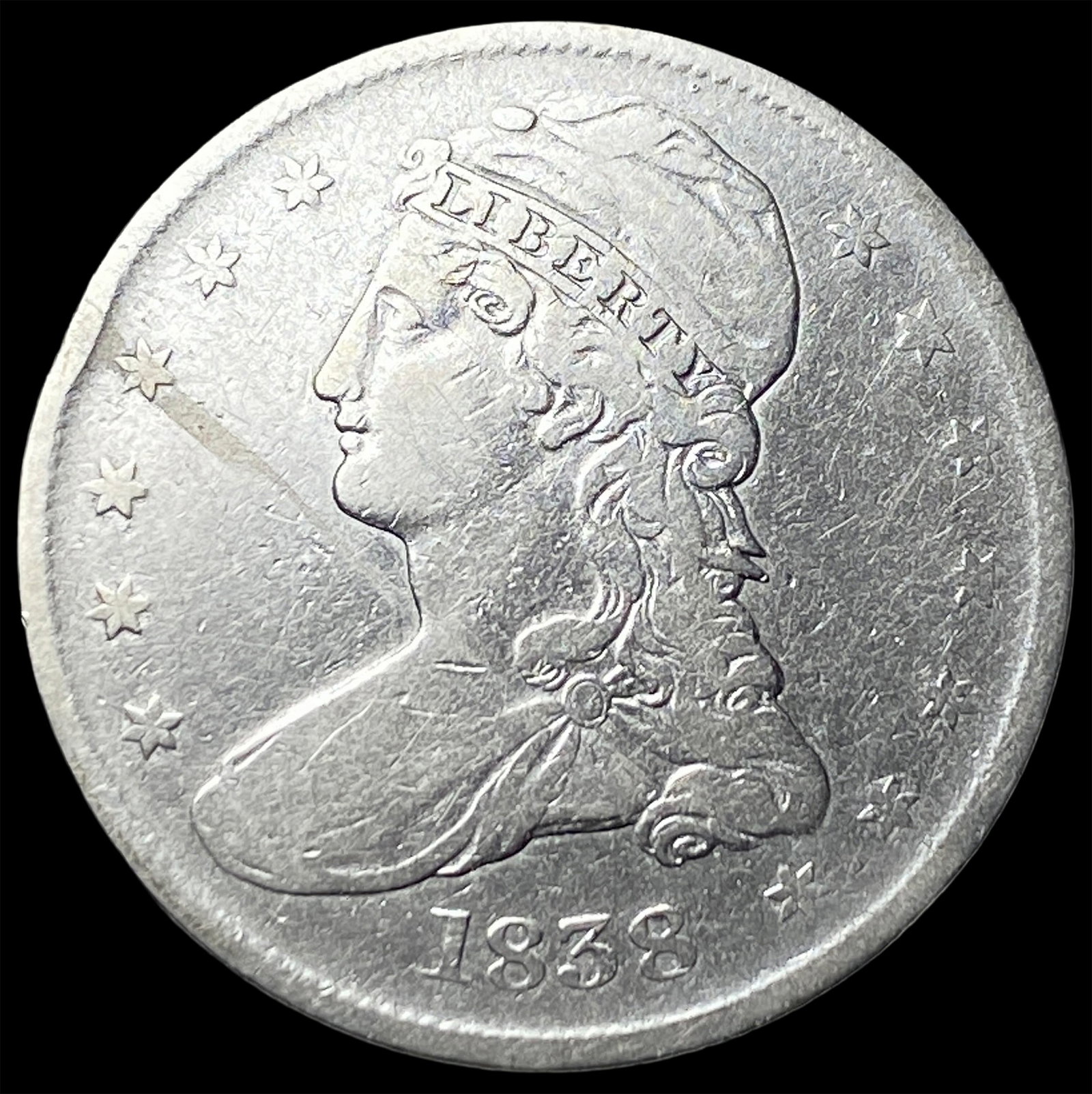 1838 Capped Bust Half Dollar LIGHTLY CIRCULATED (1 of 2)