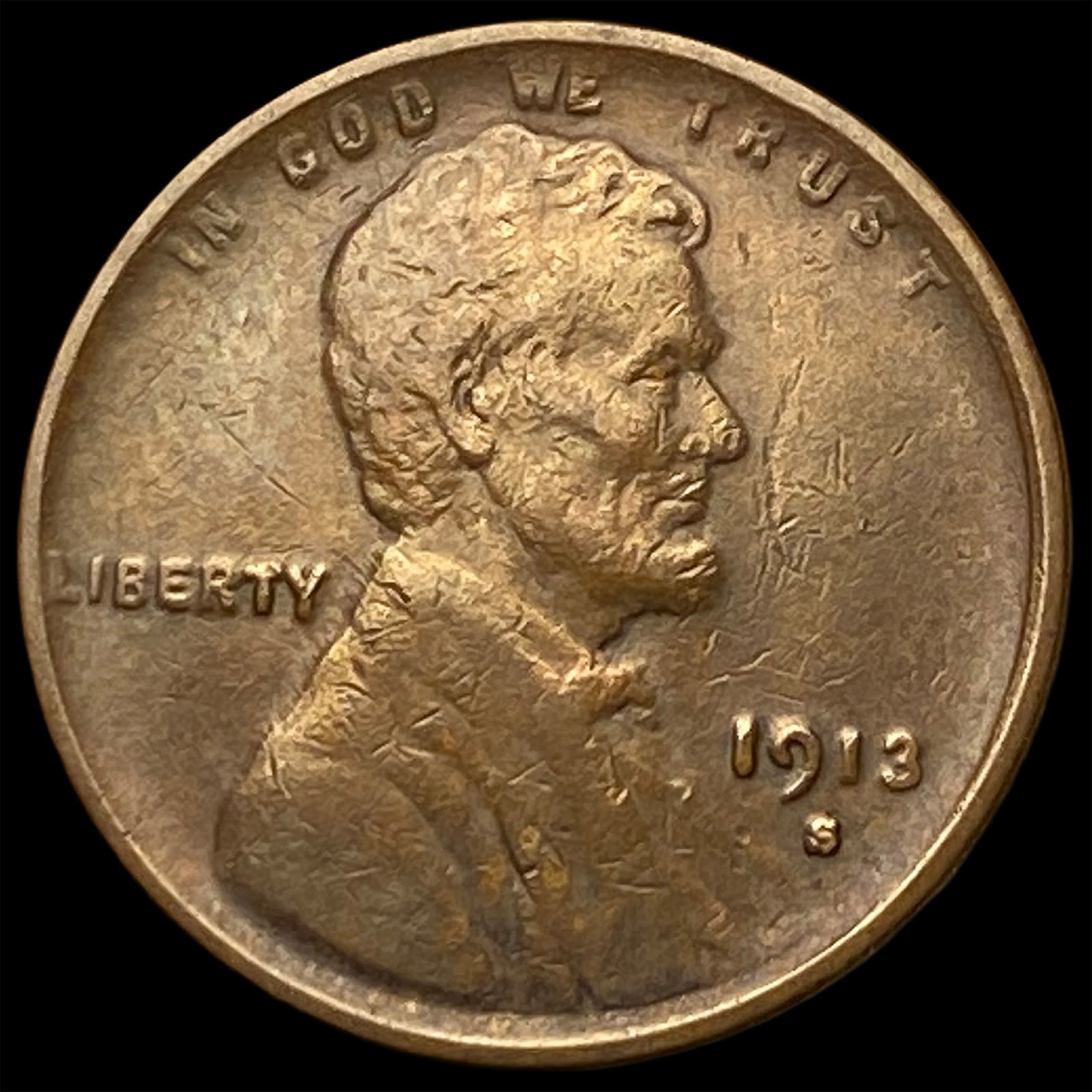 1913-S Lincoln Wheat Cent CLOSELY UNCIRCULATED (1 of 2)