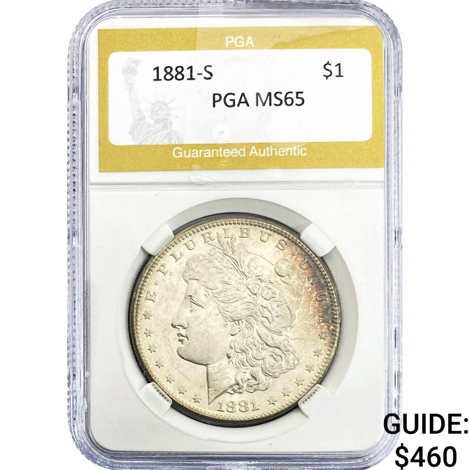 1881-S Morgan Silver Dollar PGA MS65: 1881-S Morgan Silver Dollar PGA MS65