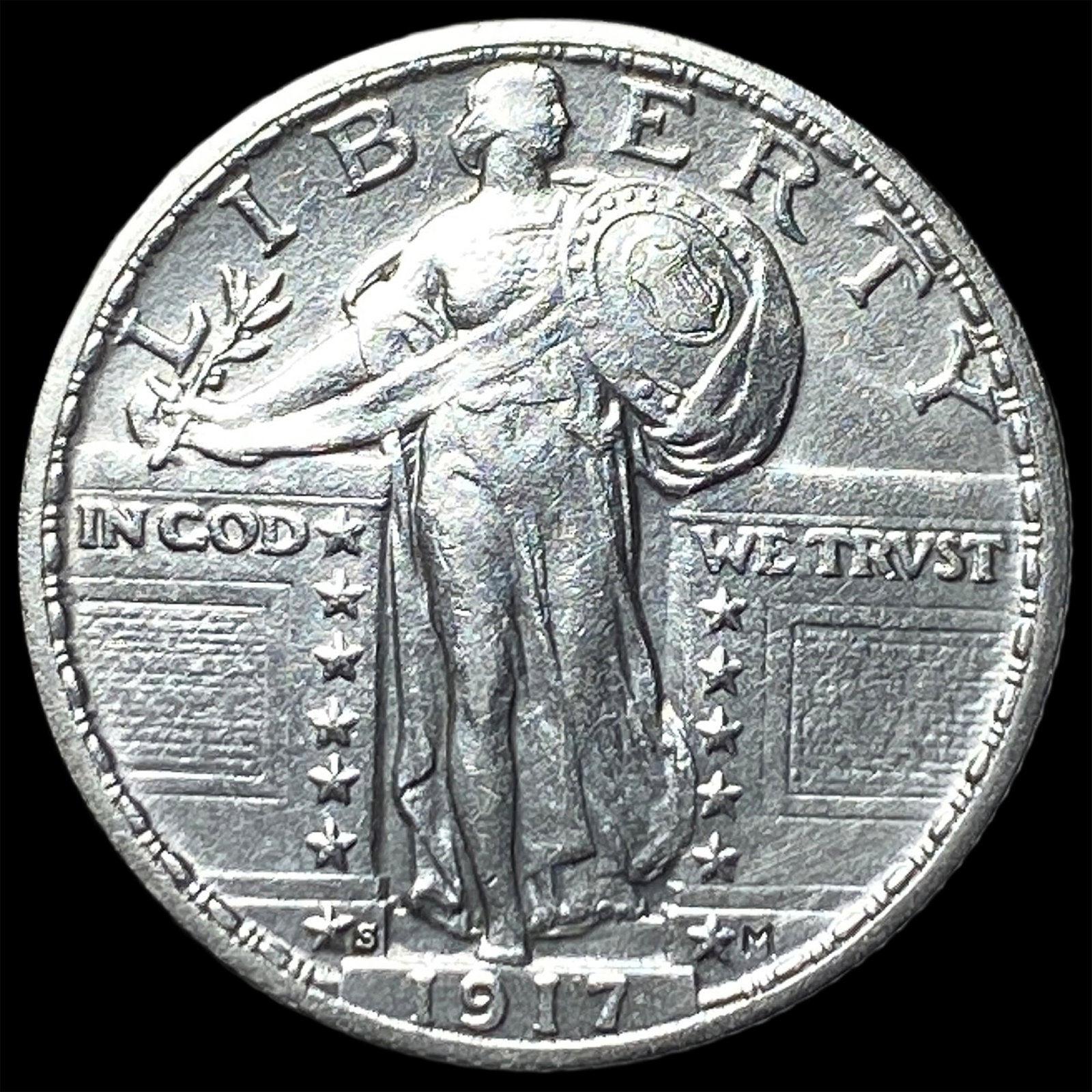1917-S Silver Standing Liberty Quarter CLOSELY UNCIRCULATED (1 of 2)