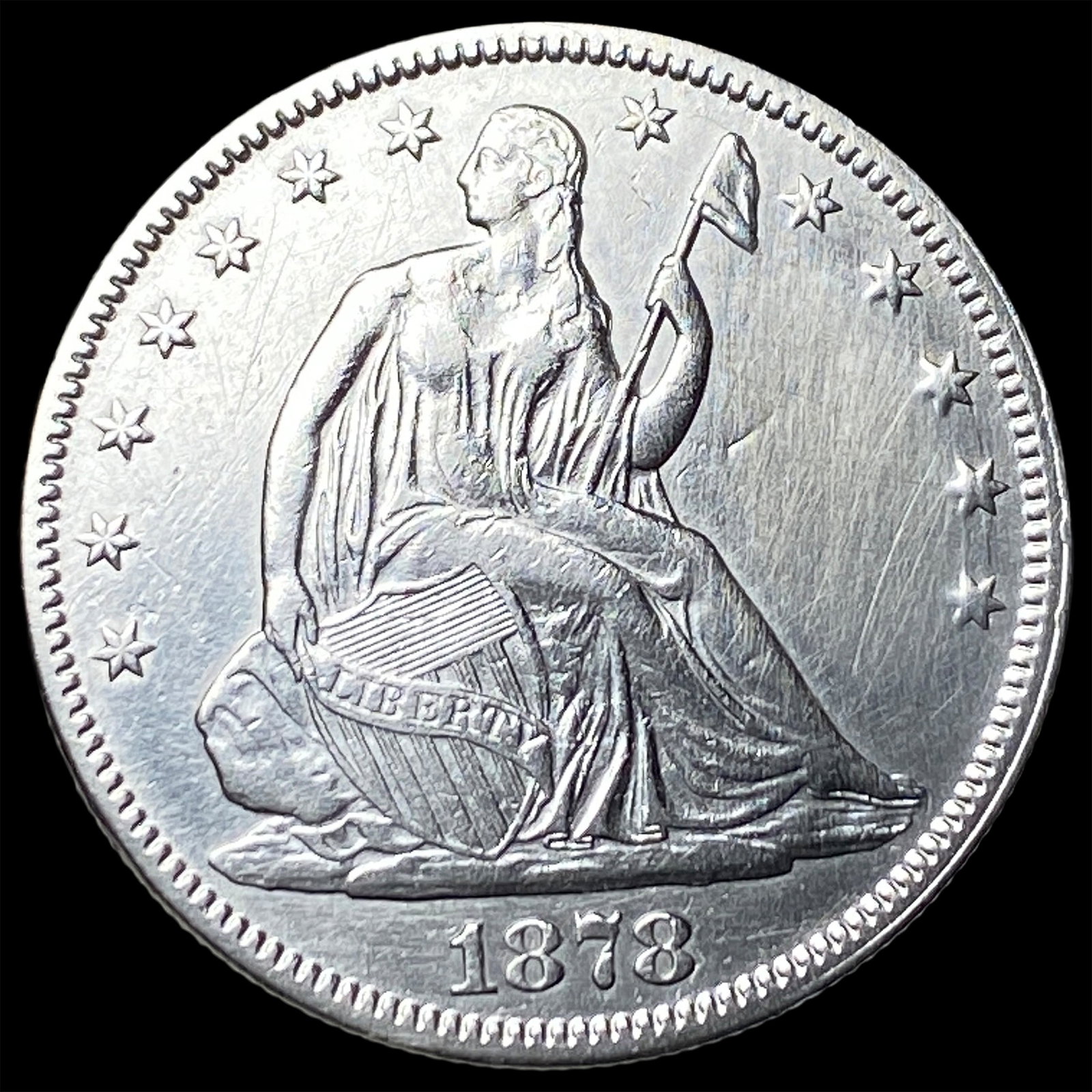 1878 Seated Liberty Half Dollar CLOSELY UNCIRCULATED: 1878 Seated Liberty Half Dollar CLOSELY UNCIRCULATED