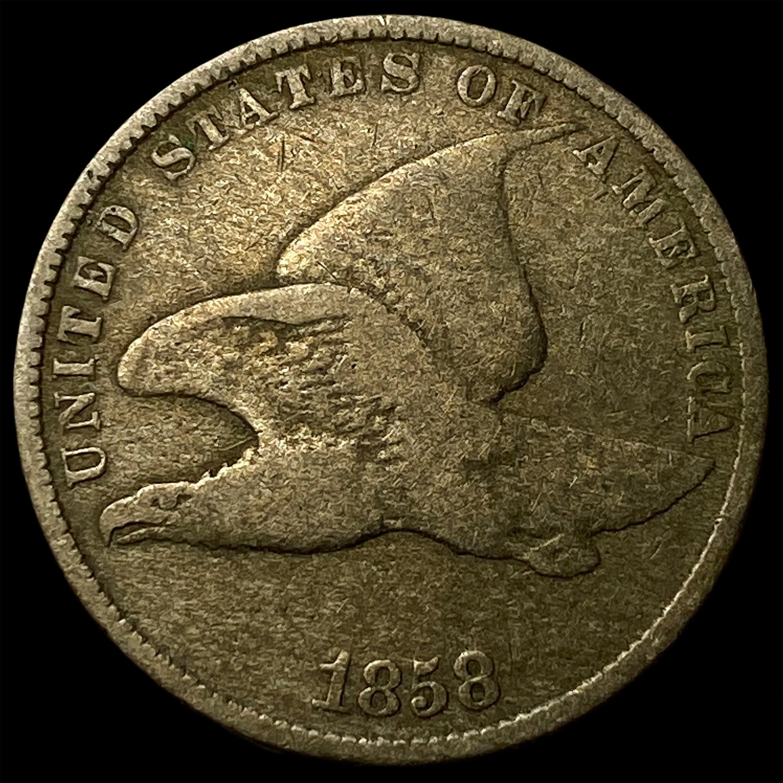 1858 Copper-Nickel Flying Eagle Cent LIGHTLY CIRCULATED: 1858 Copper-Nickel Flying Eagle Cent LIGHTLY CIRCULATED