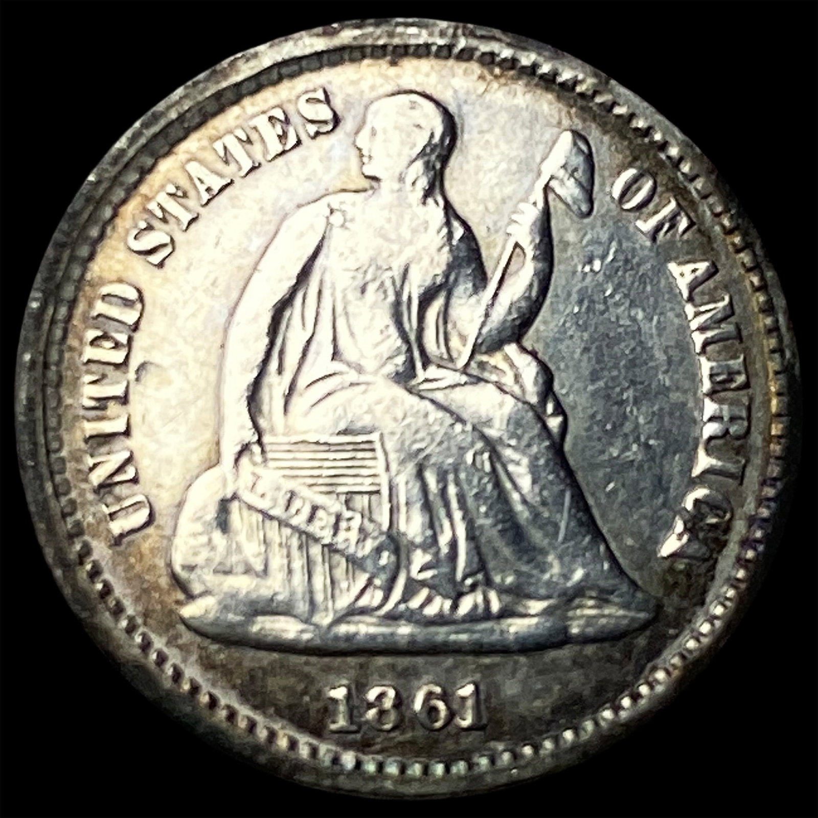 1861 Silver Half Dime NEARLY UNCIRCULATED (1 of 2)