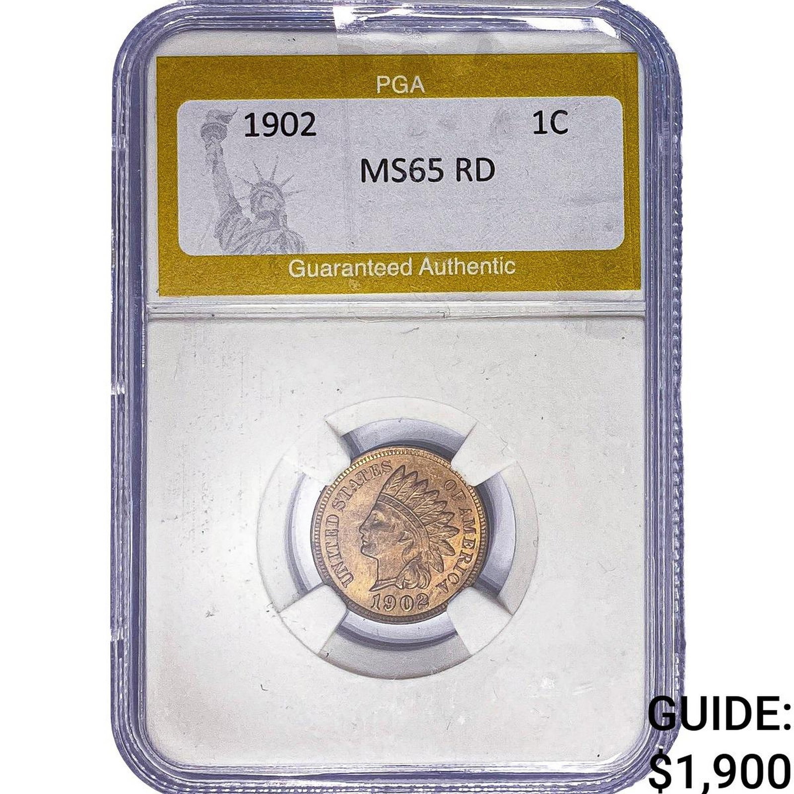 1902 Indian Head Cent PGA MS65 RD (1 of 2)